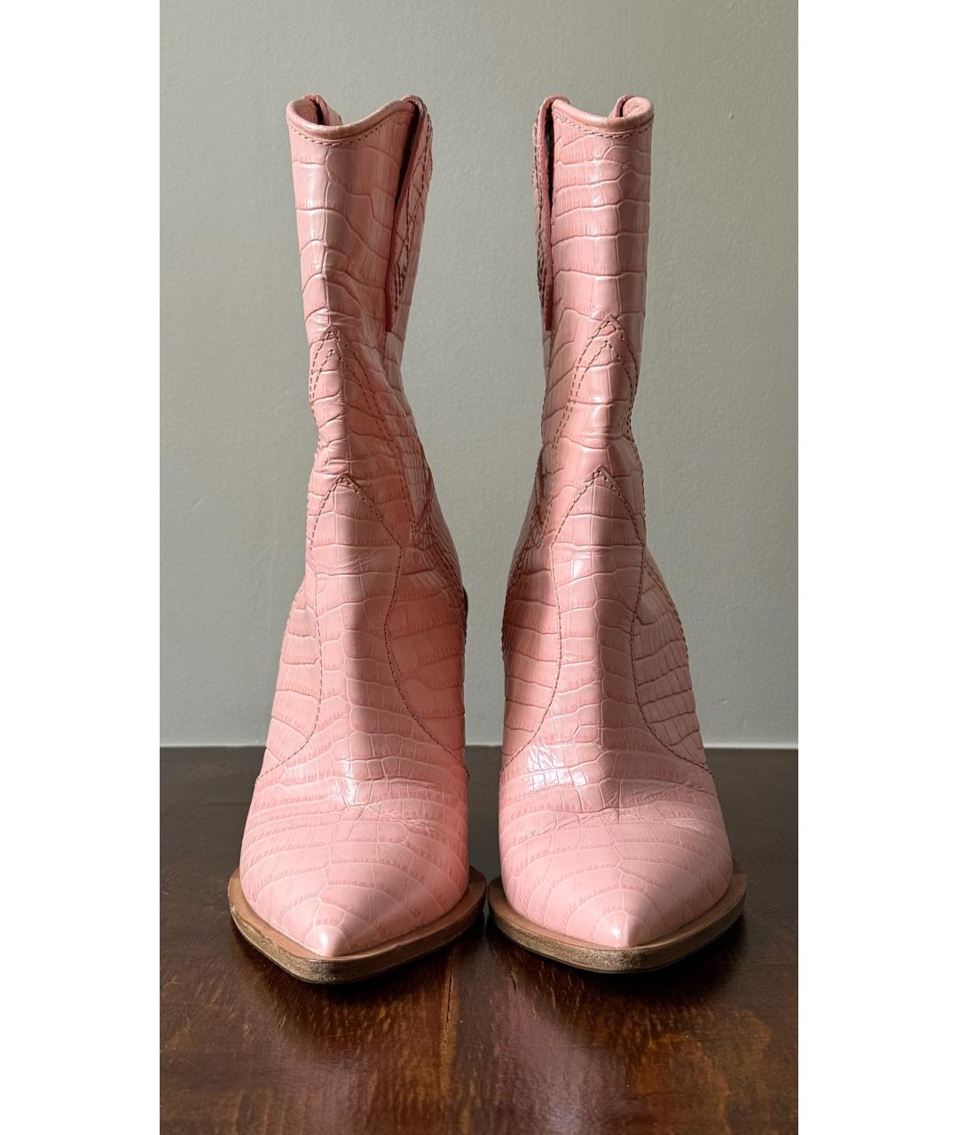 FENDI Розовые кожаные полусапоги, фото 2