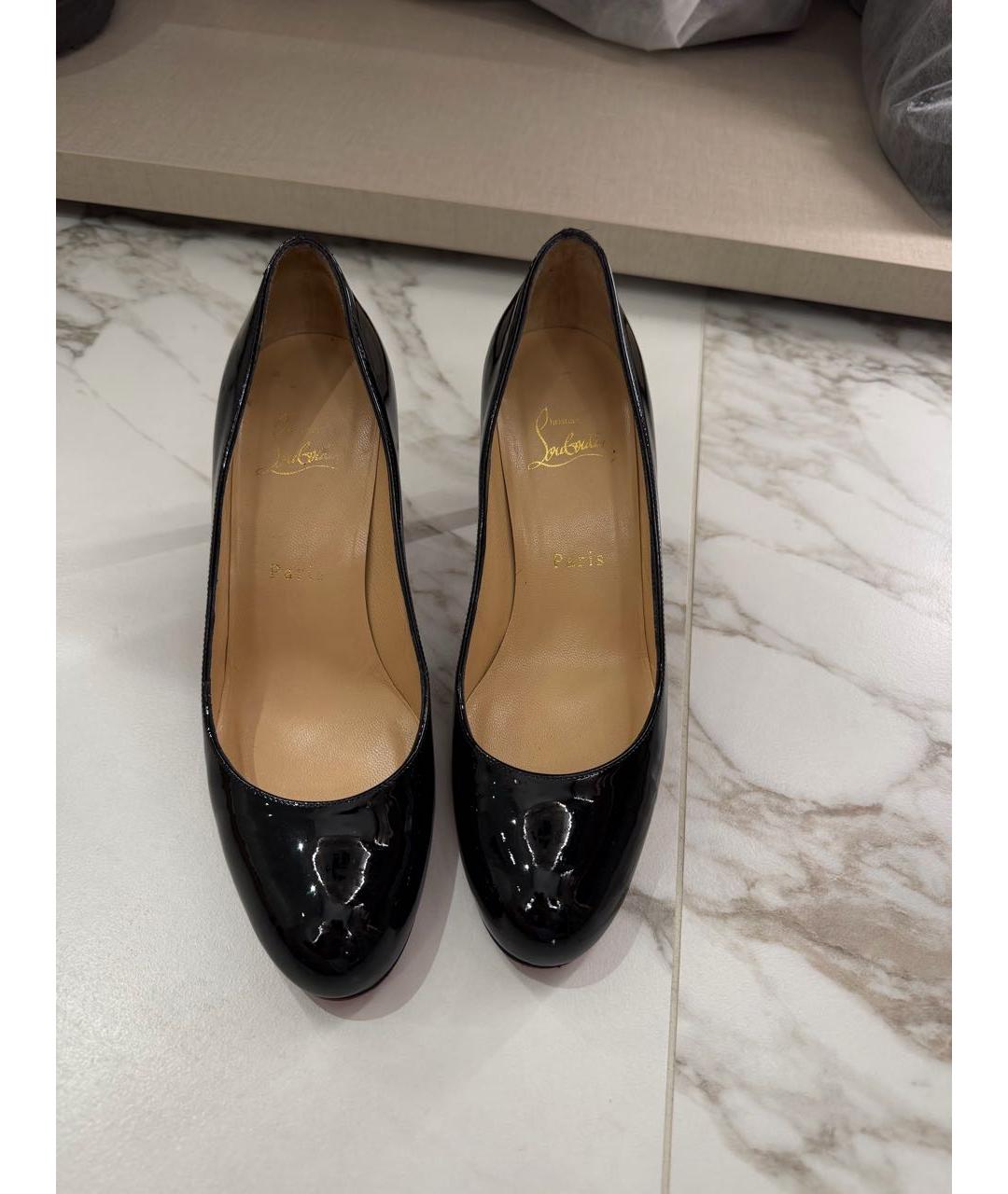 CHRISTIAN LOUBOUTIN Черные туфли из лакированной кожи, фото 2