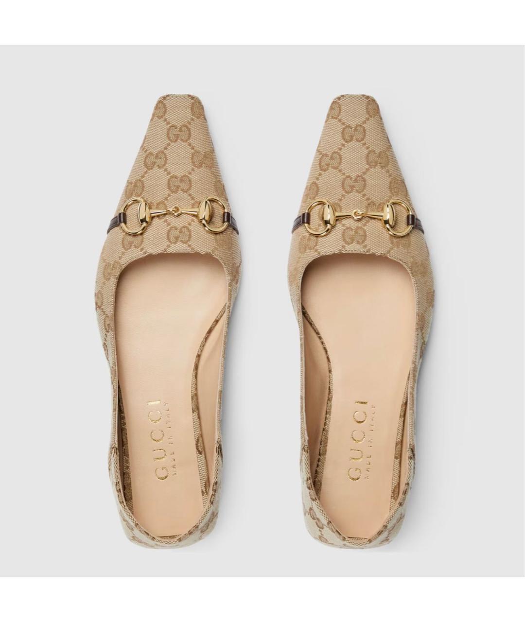 GUCCI Бежевые балетки, фото 7