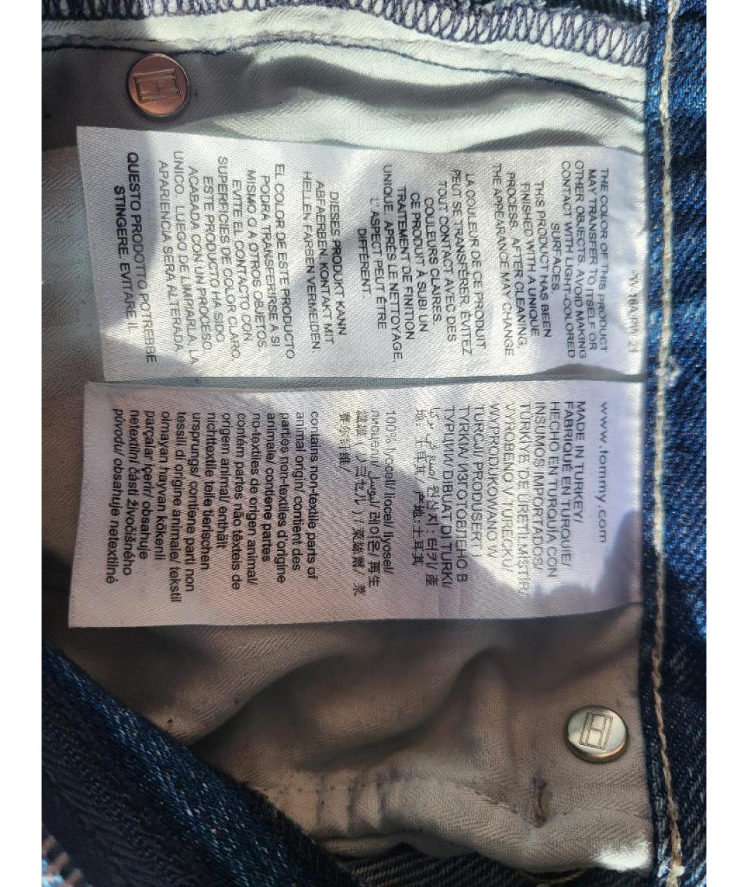 TOMMY HILFIGER Голубые хлопко-лиоцелловые джинсы клеш, фото 8