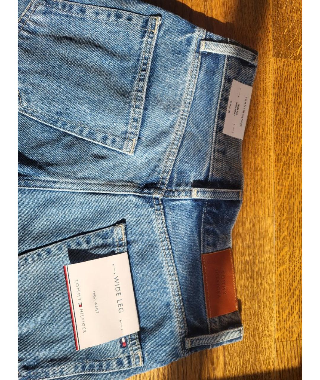 TOMMY HILFIGER Голубые хлопко-лиоцелловые джинсы клеш, фото 9