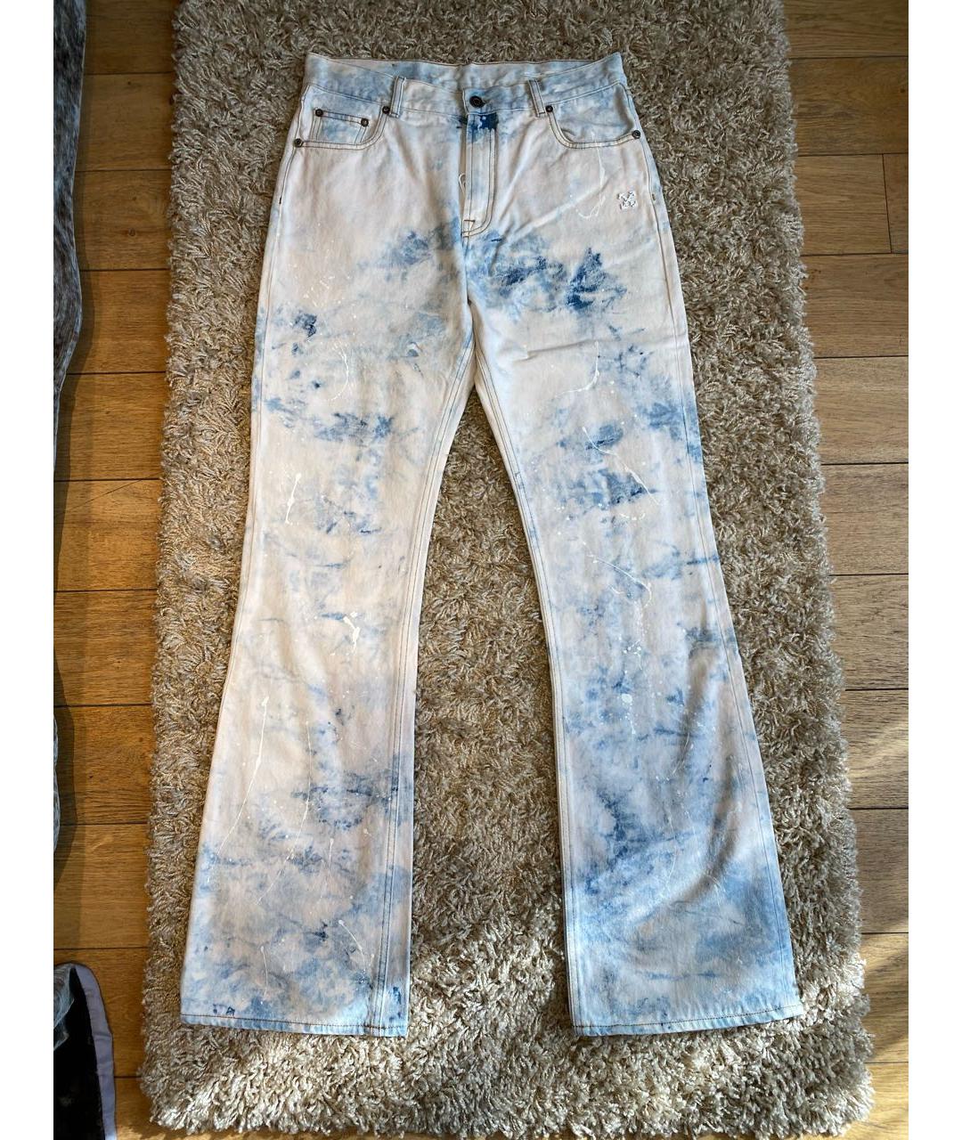 OFF-WHITE Белые хлопко-эластановые прямые джинсы, фото 9