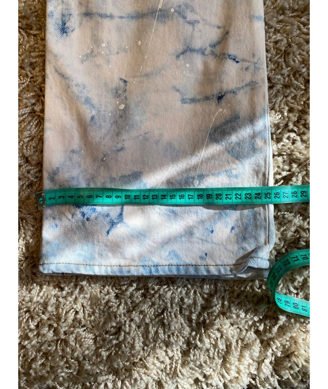 OFF-WHITE Белые хлопко-эластановые прямые джинсы, фото 8