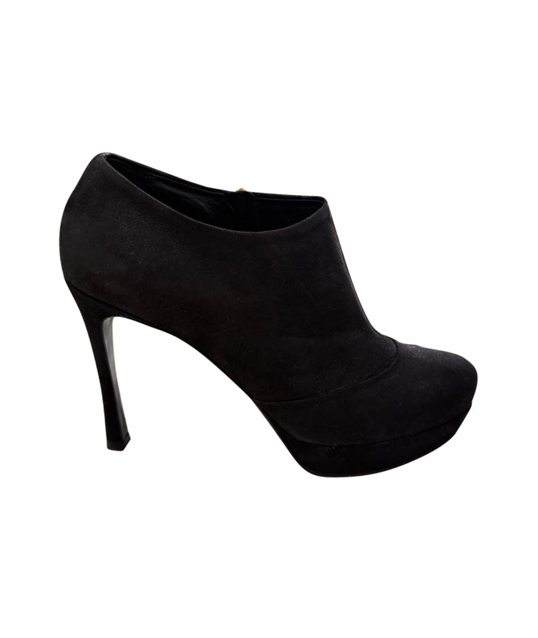 SAINT LAURENT Черные нубуковые ботильоны, фото 1