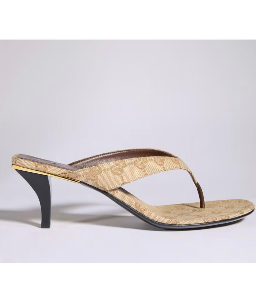 GUCCI Бежевые босоножки, фото 5