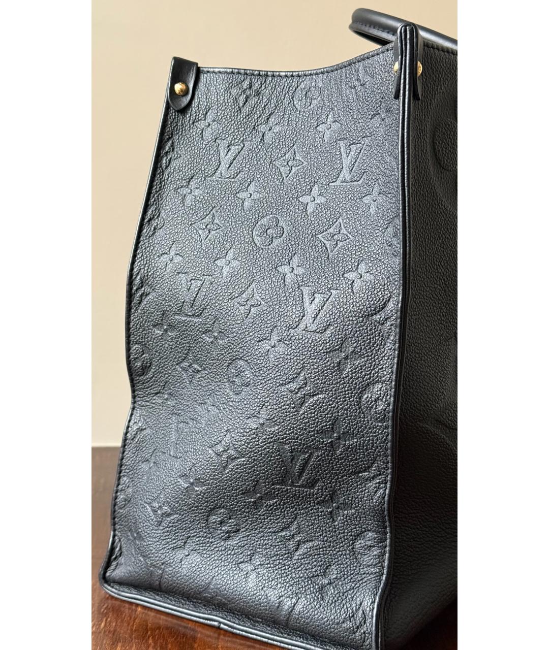 LOUIS VUITTON Черная кожаная сумка тоут, фото 4