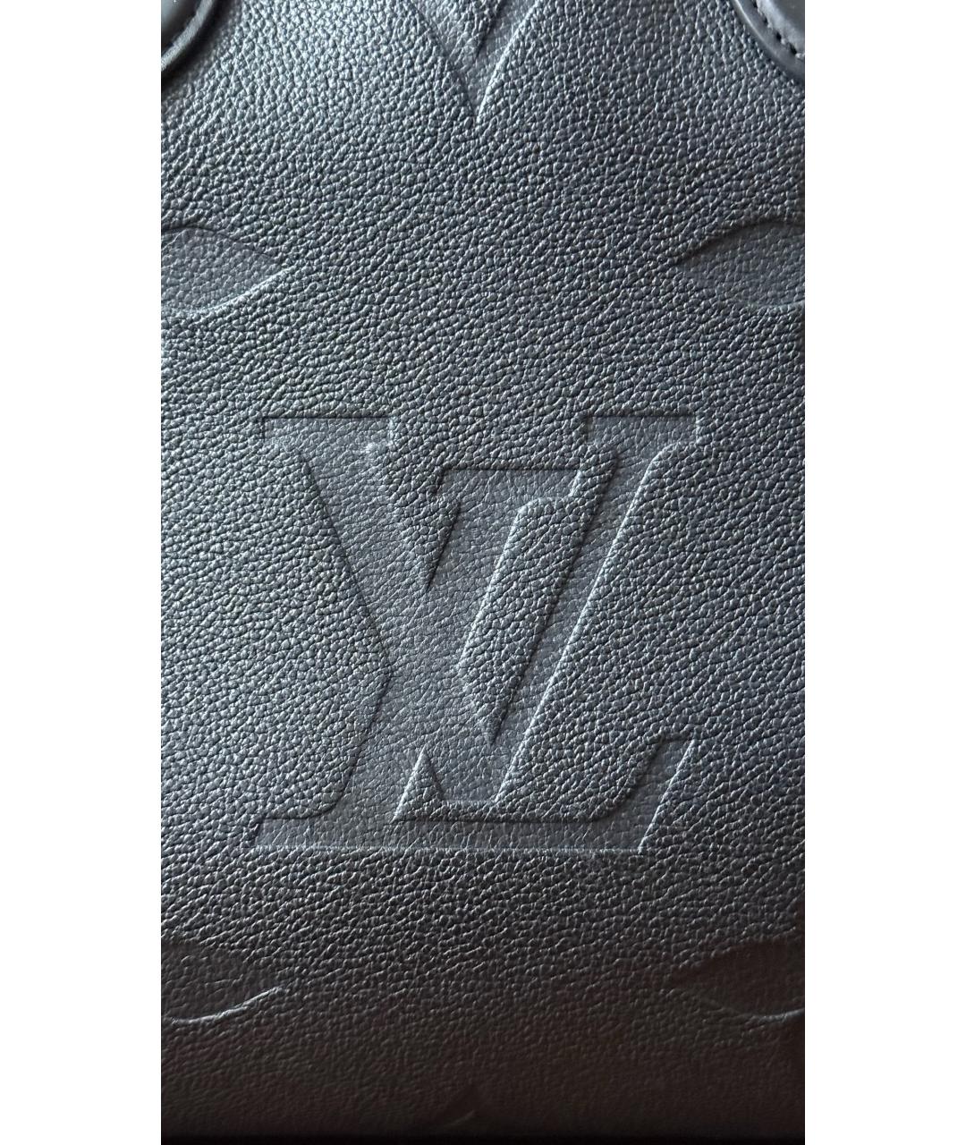 LOUIS VUITTON Черная кожаная сумка тоут, фото 3