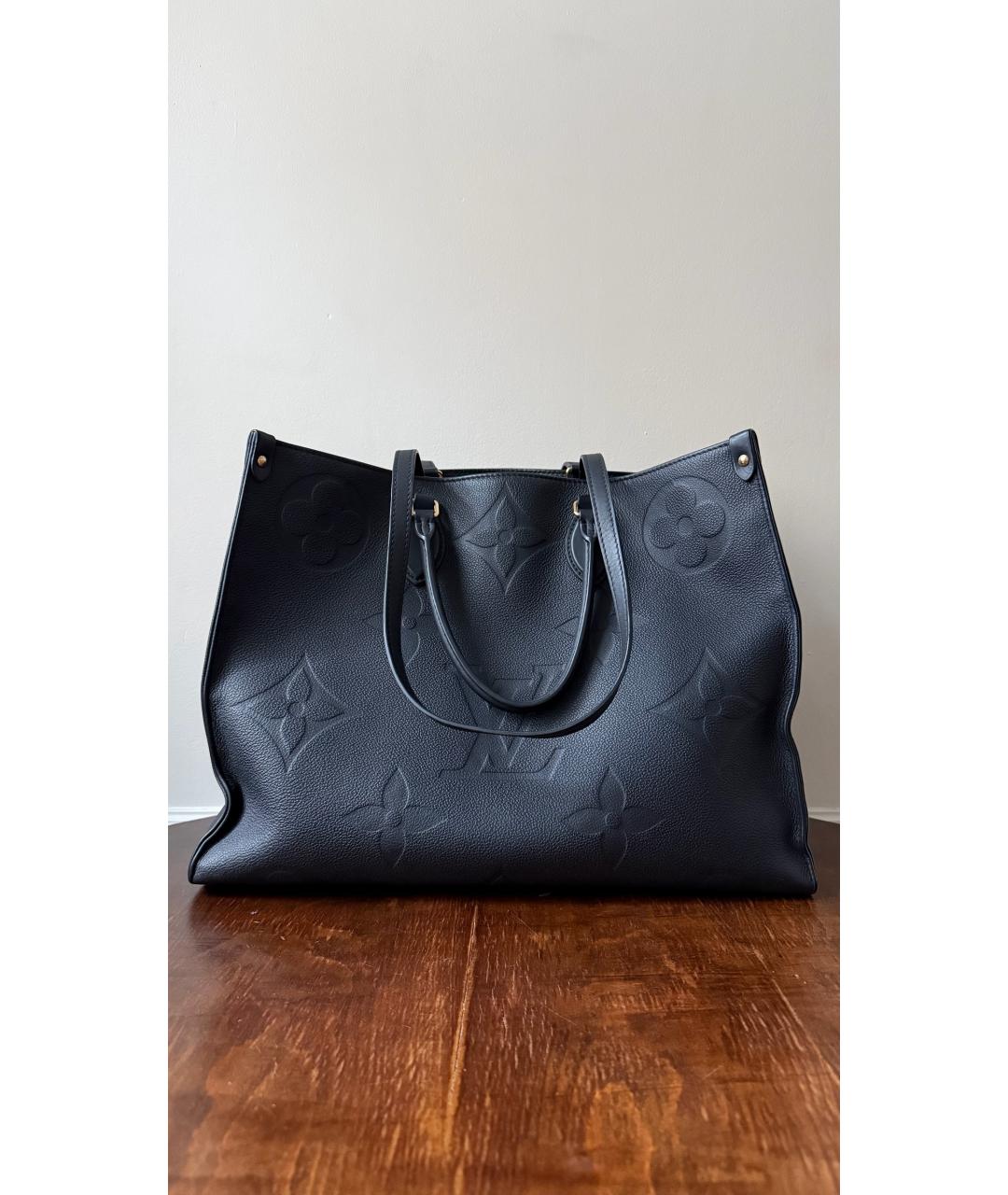 LOUIS VUITTON Черная кожаная сумка тоут, фото 2