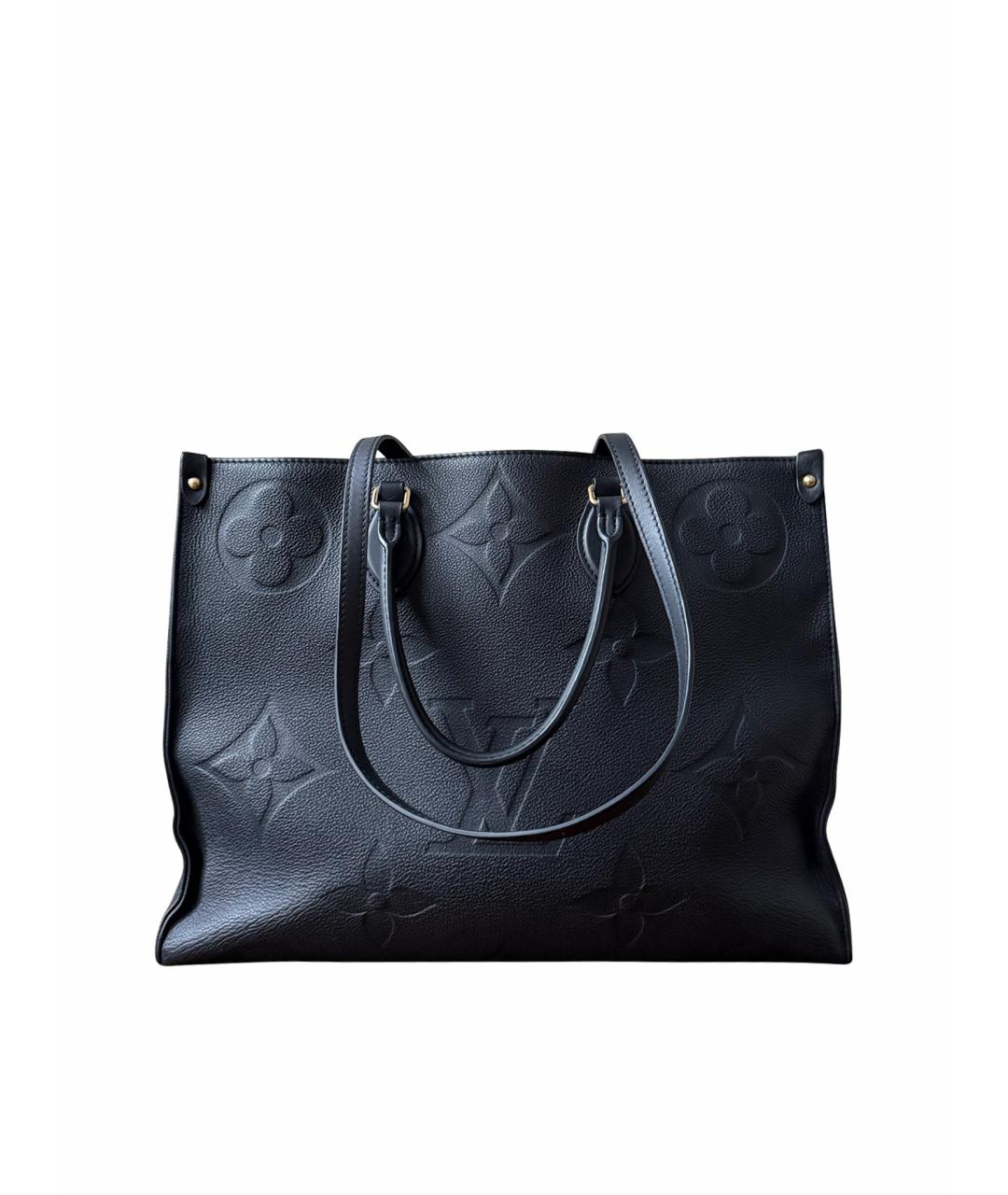 LOUIS VUITTON Черная кожаная сумка тоут, фото 1