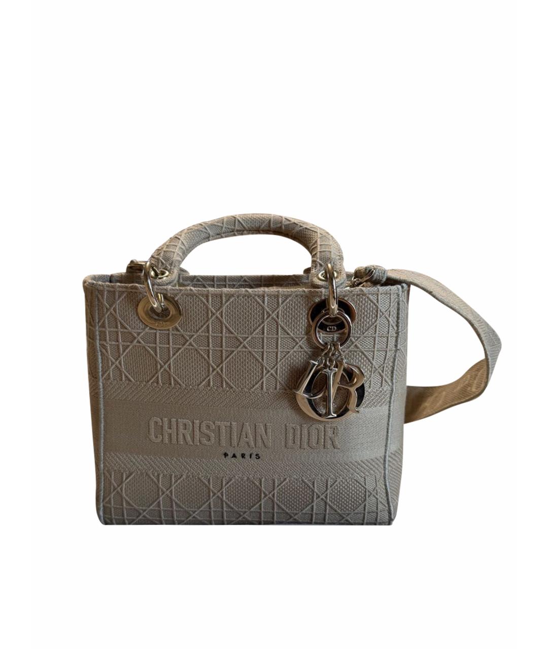 CHRISTIAN DIOR Бежевая сумка с короткими ручками, фото 1