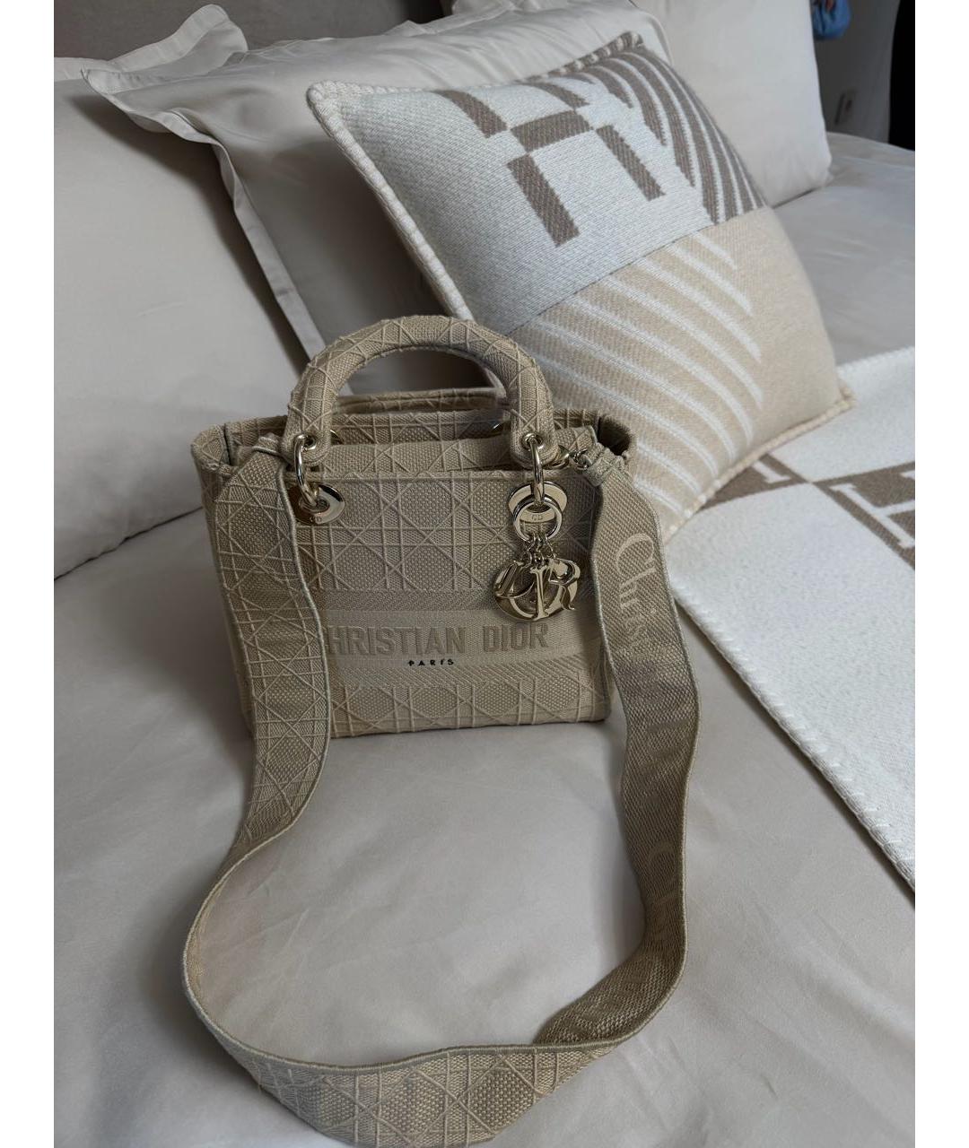 CHRISTIAN DIOR Бежевая сумка с короткими ручками, фото 5