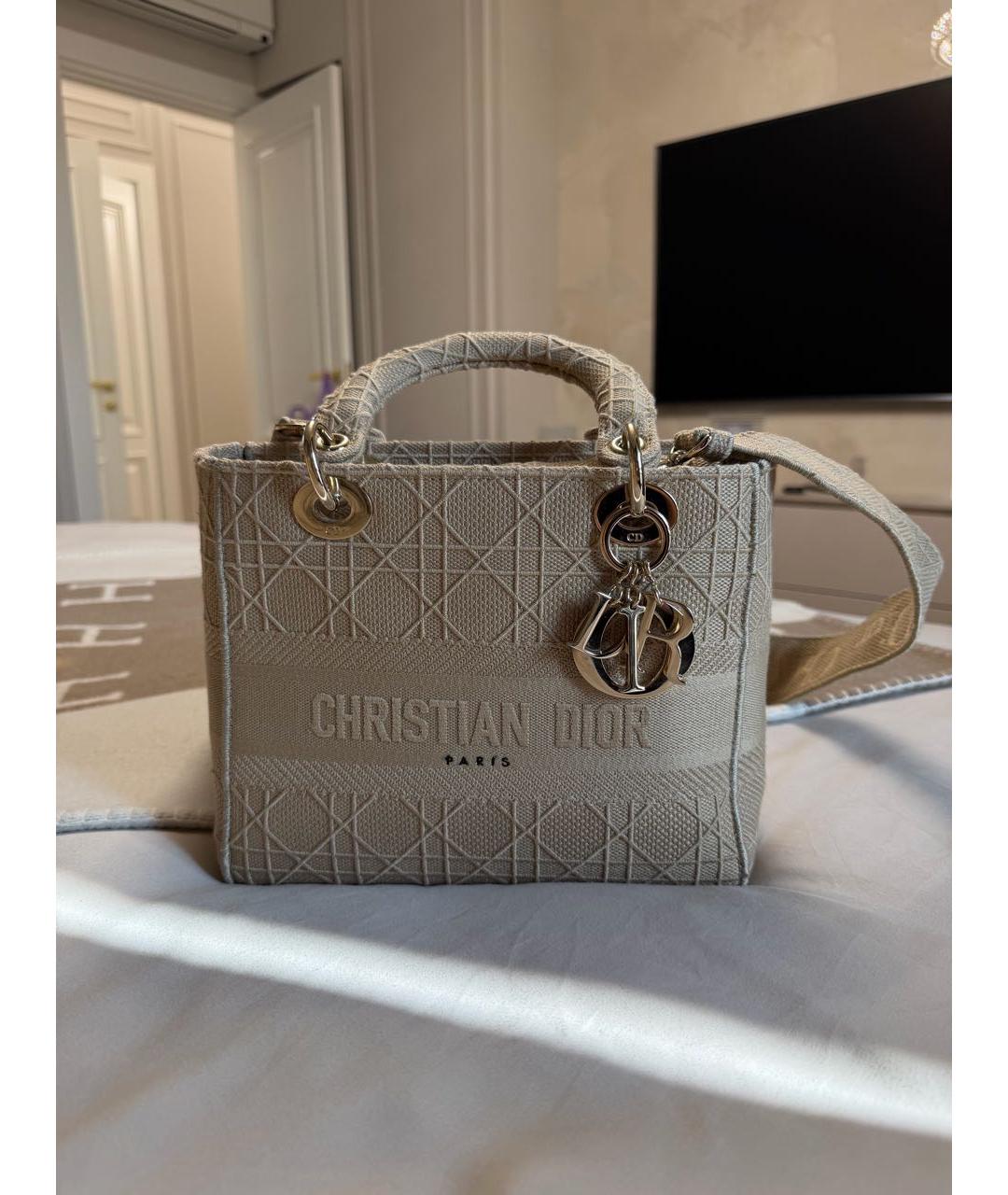 CHRISTIAN DIOR Бежевая сумка с короткими ручками, фото 7