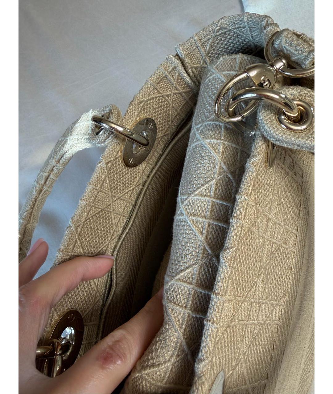 CHRISTIAN DIOR Бежевая сумка с короткими ручками, фото 4