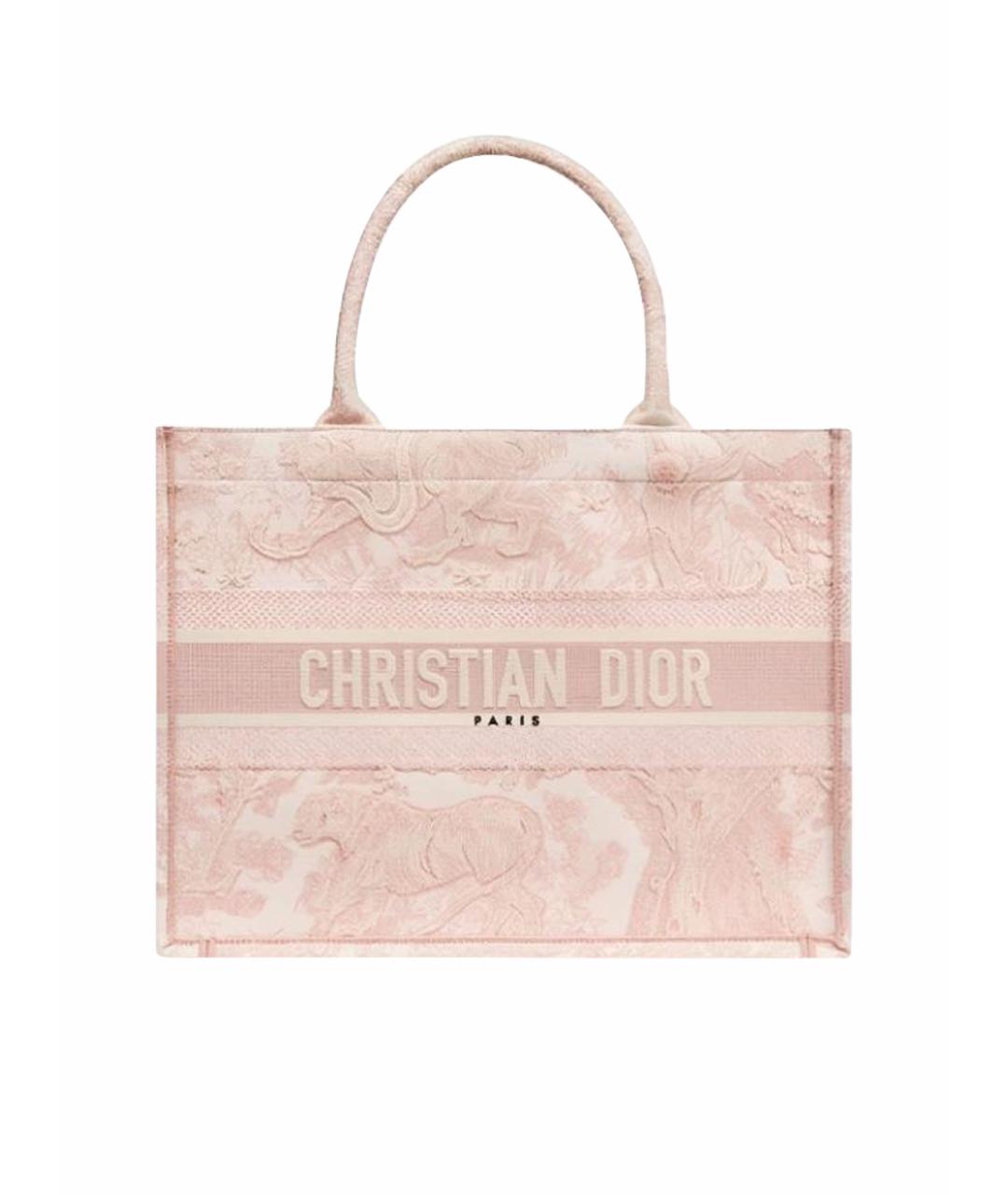 CHRISTIAN DIOR Розовая жаккардовая сумка тоут, фото 1