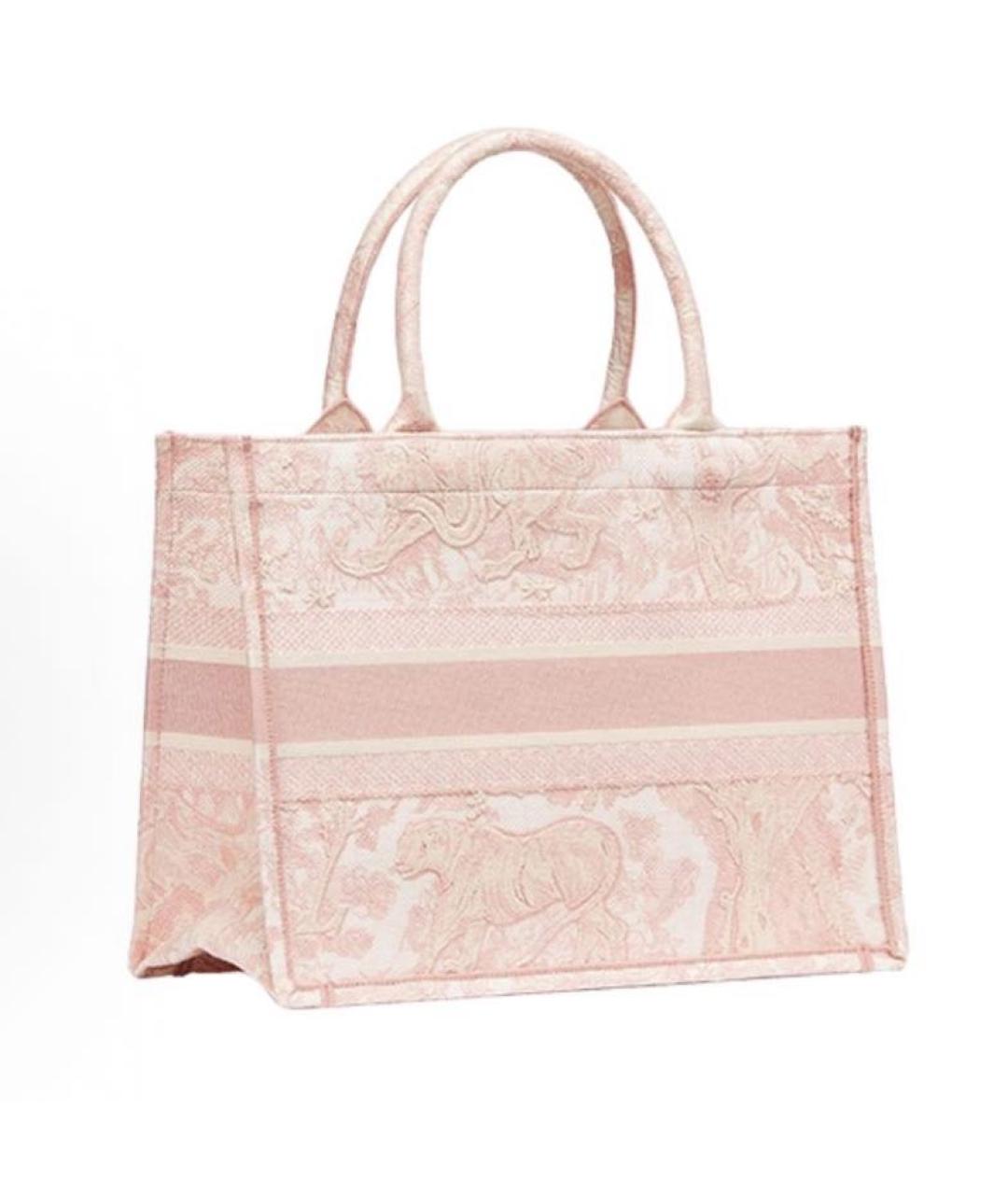 CHRISTIAN DIOR Розовая жаккардовая сумка тоут, фото 3