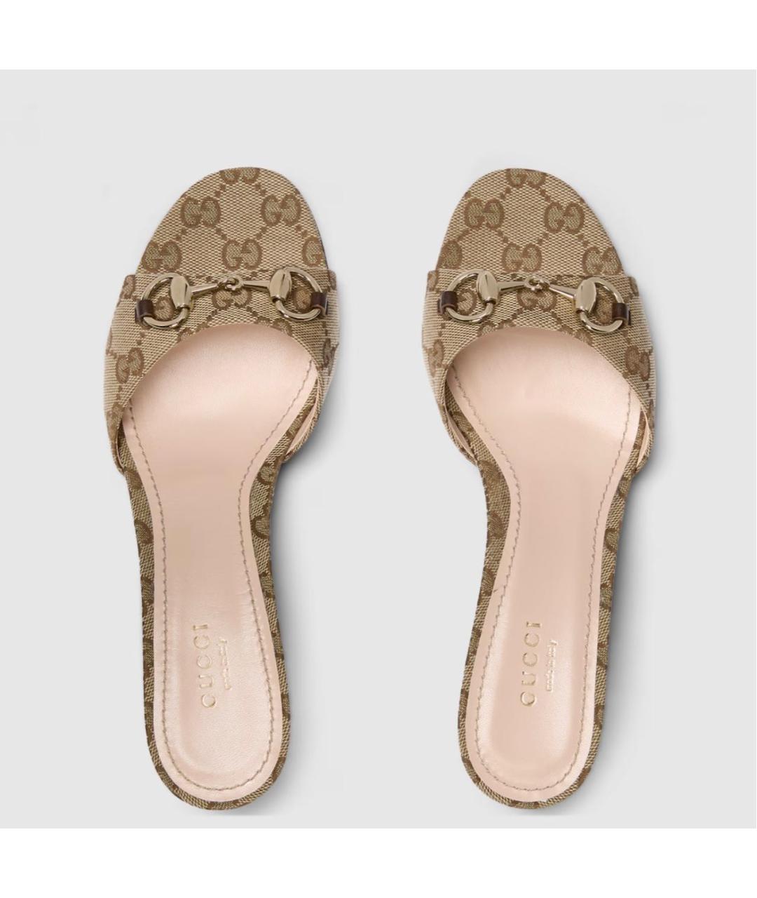 GUCCI Бежевые мюли, фото 5