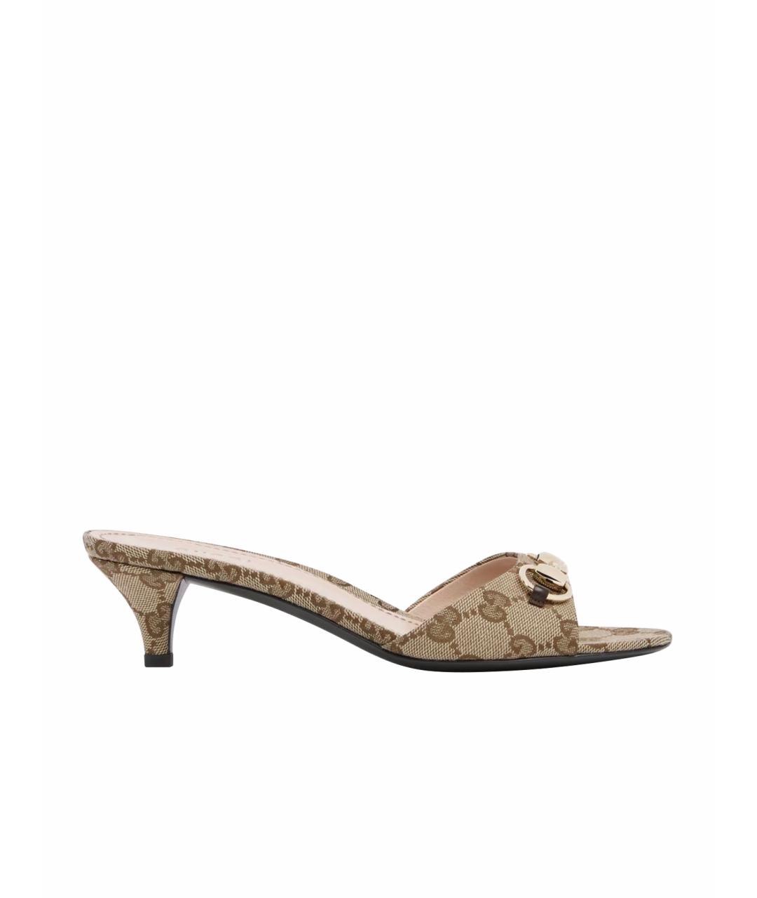 GUCCI Бежевые мюли, фото 1