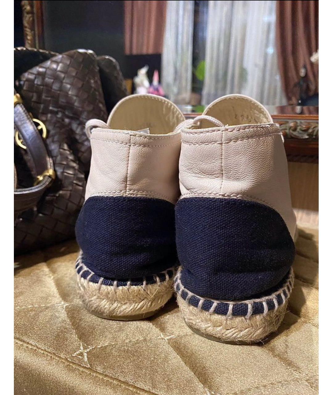 CHANEL Бежевые кожаные эспадрильи, фото 4