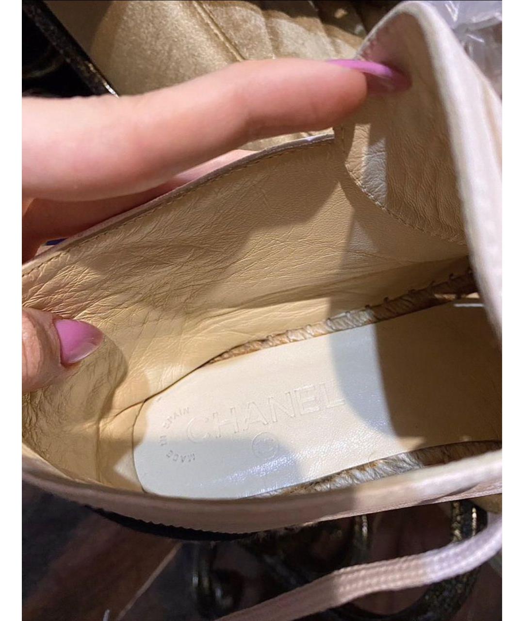CHANEL Бежевые кожаные эспадрильи, фото 3