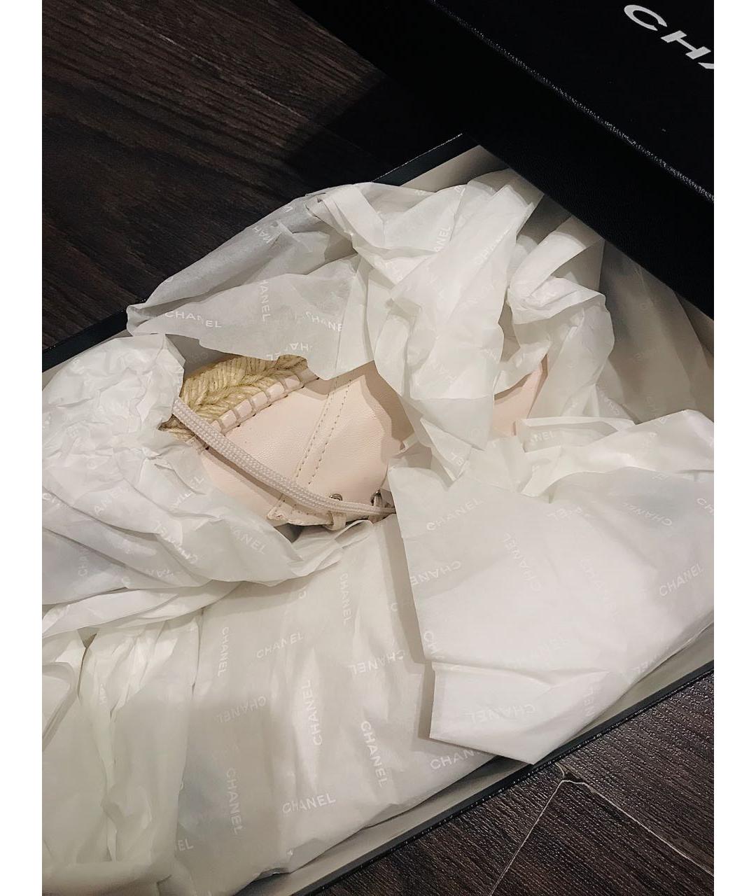 CHANEL Бежевые кожаные эспадрильи, фото 8