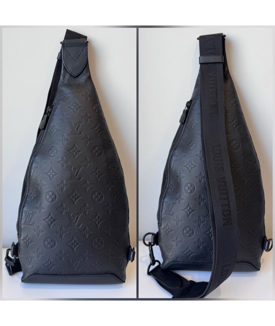 LOUIS VUITTON Черная кожаная сумка на плечо, фото 4