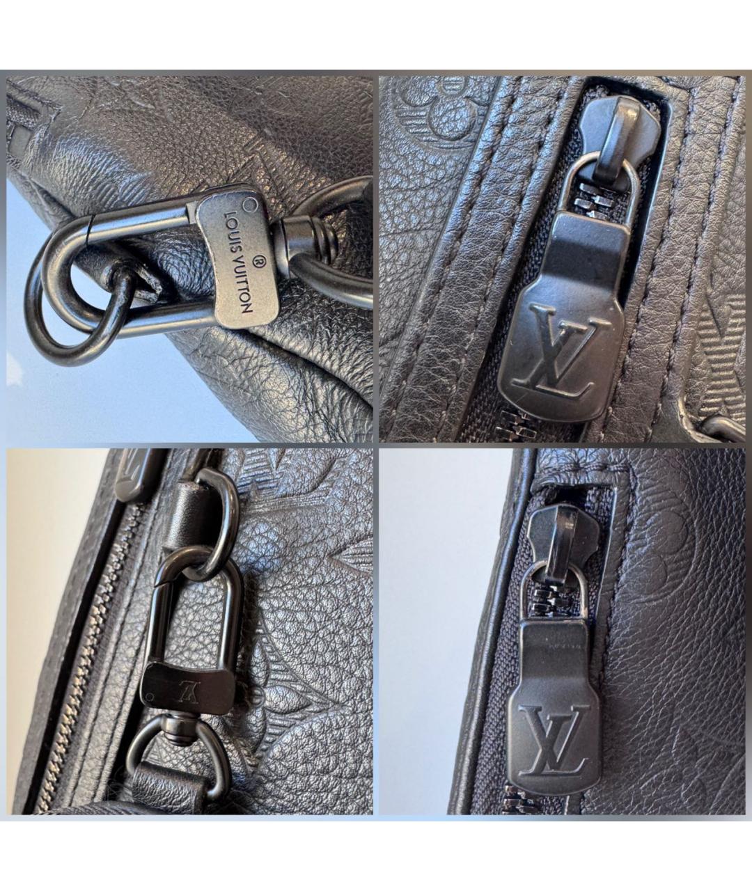 LOUIS VUITTON Черная кожаная сумка на плечо, фото 8