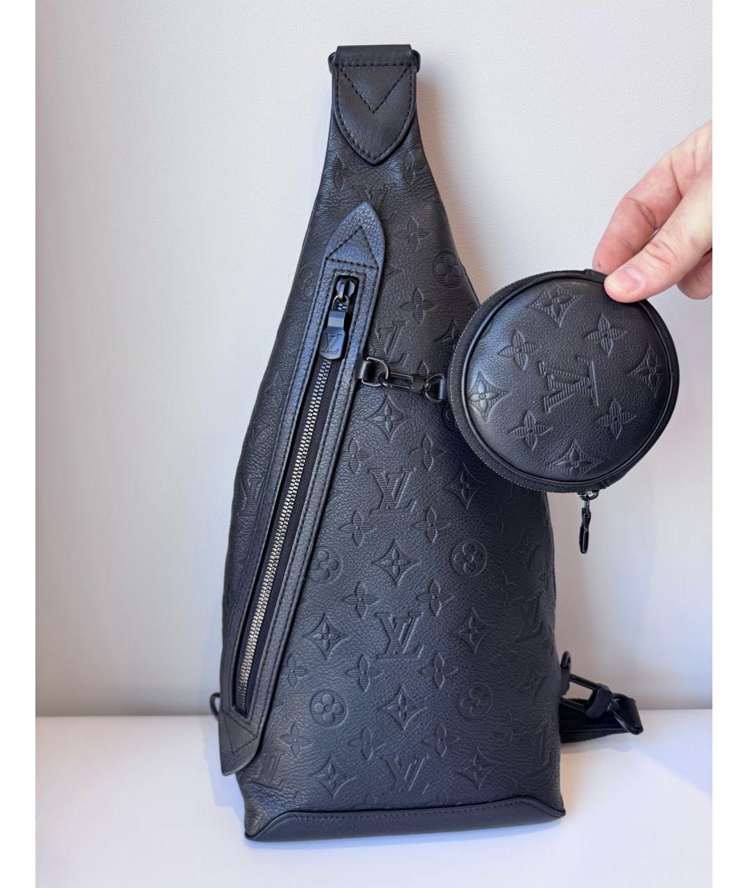 LOUIS VUITTON Черная кожаная сумка на плечо, фото 3