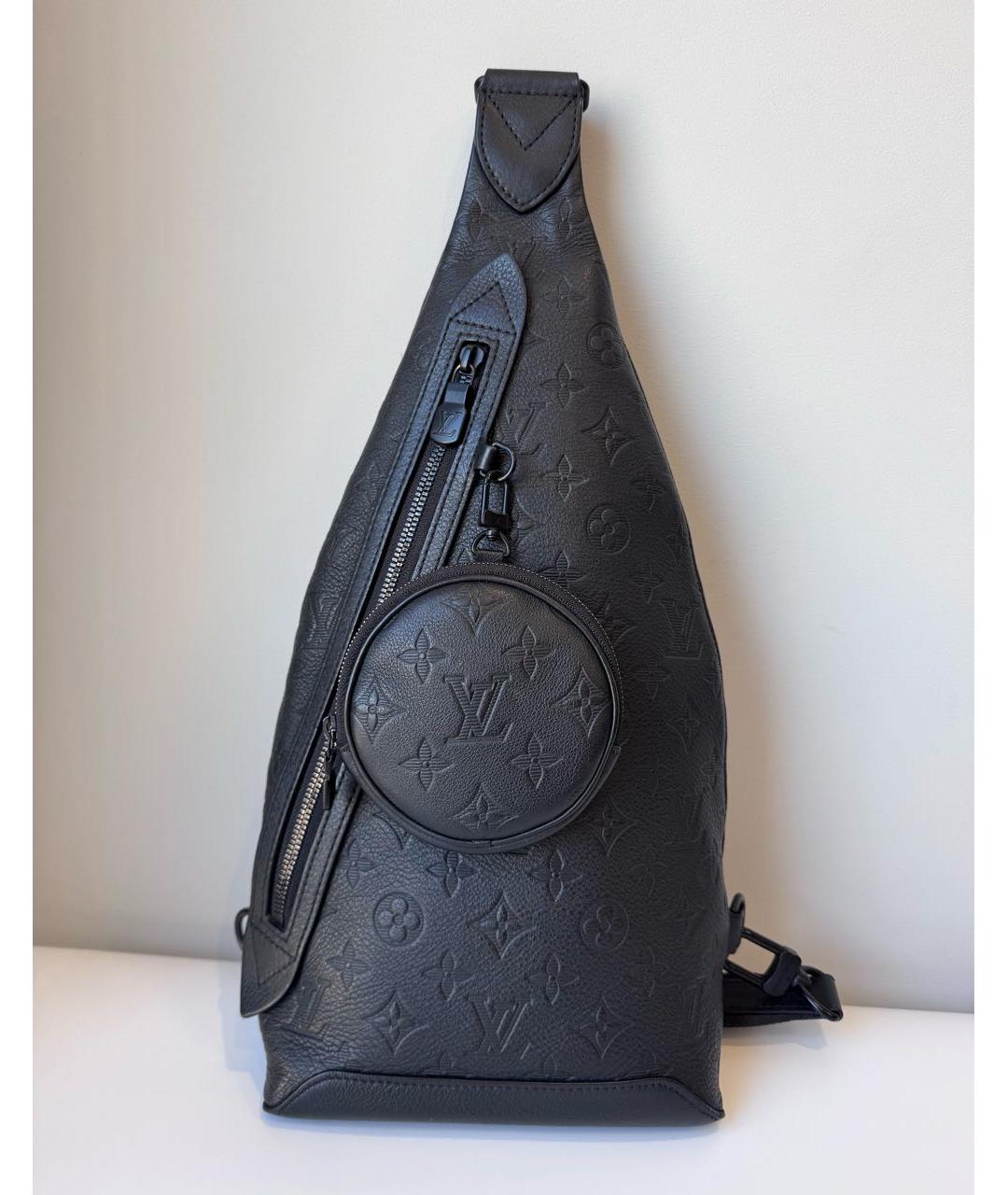 LOUIS VUITTON Черная кожаная сумка на плечо, фото 9