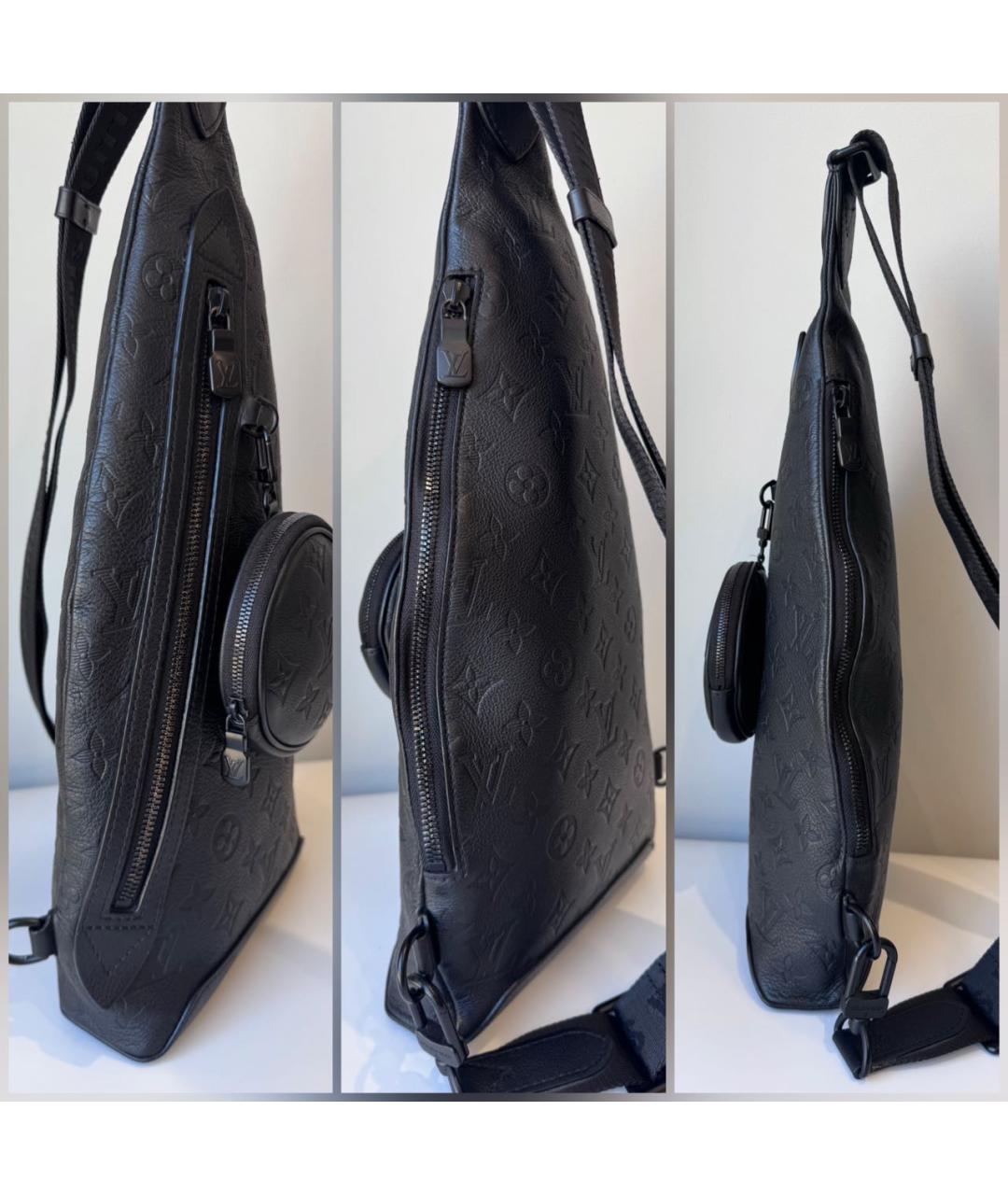 LOUIS VUITTON Черная кожаная сумка на плечо, фото 5