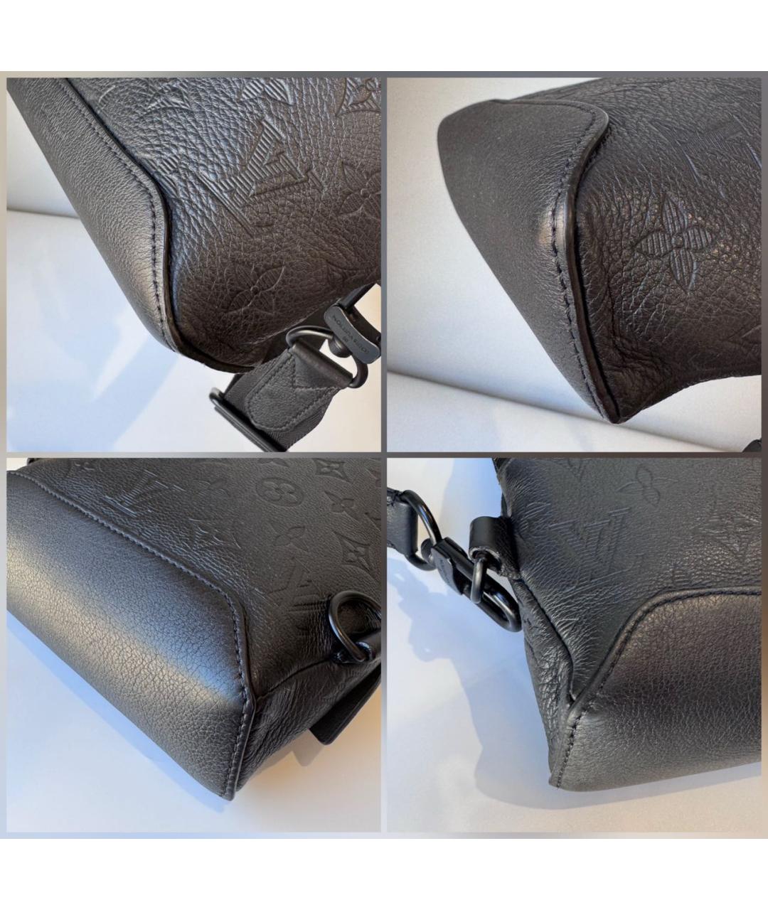 LOUIS VUITTON Черная кожаная сумка на плечо, фото 7