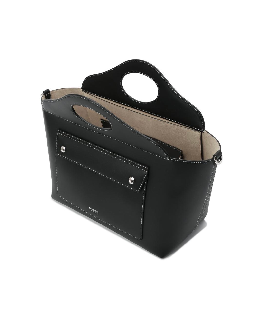 BURBERRY Черная кожаная сумка через плечо, фото 2