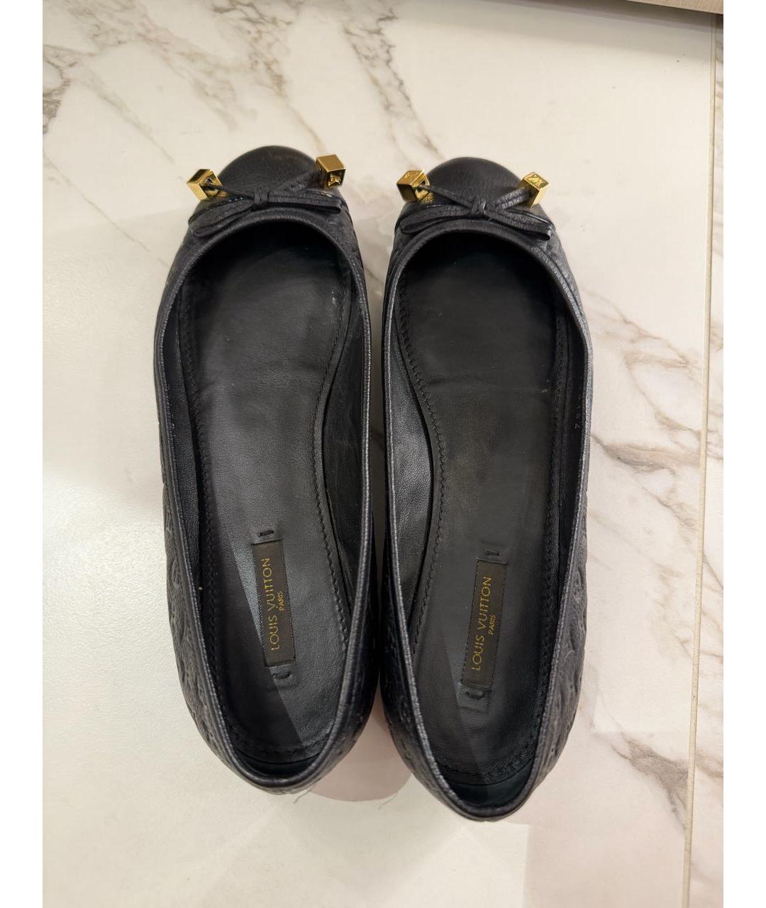 LOUIS VUITTON Черные кожаные балетки, фото 3