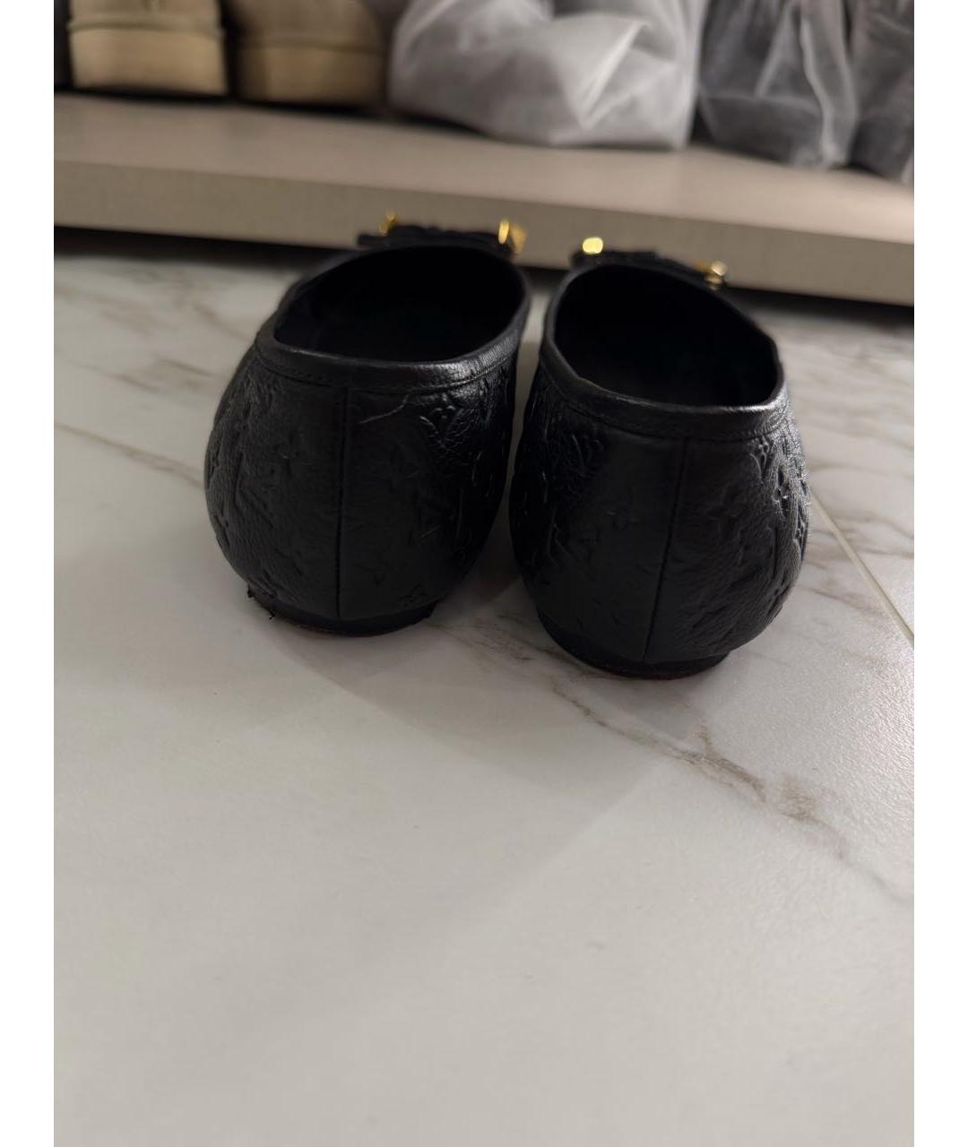 LOUIS VUITTON Черные кожаные балетки, фото 4