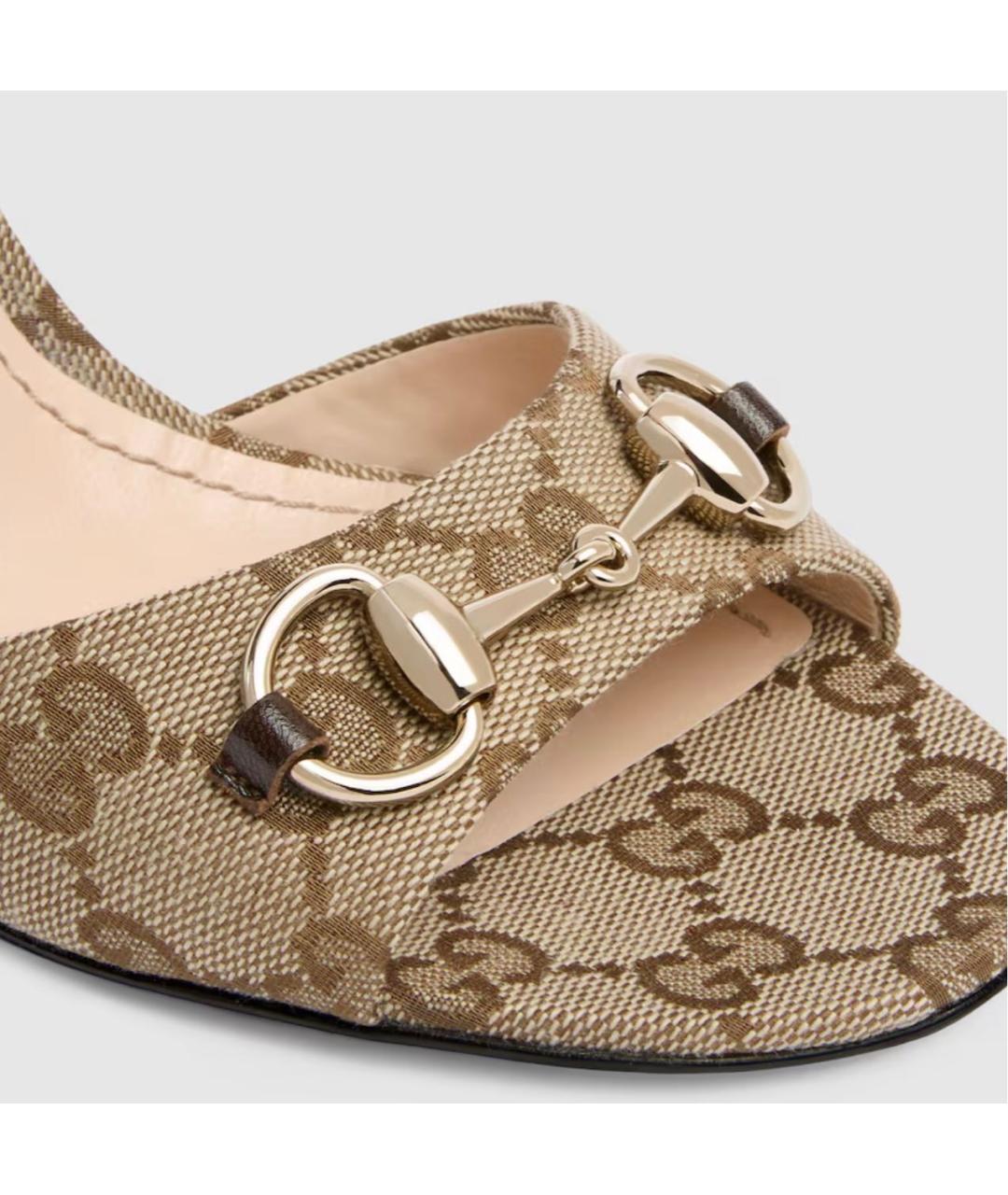 GUCCI Бежевые мюли, фото 4