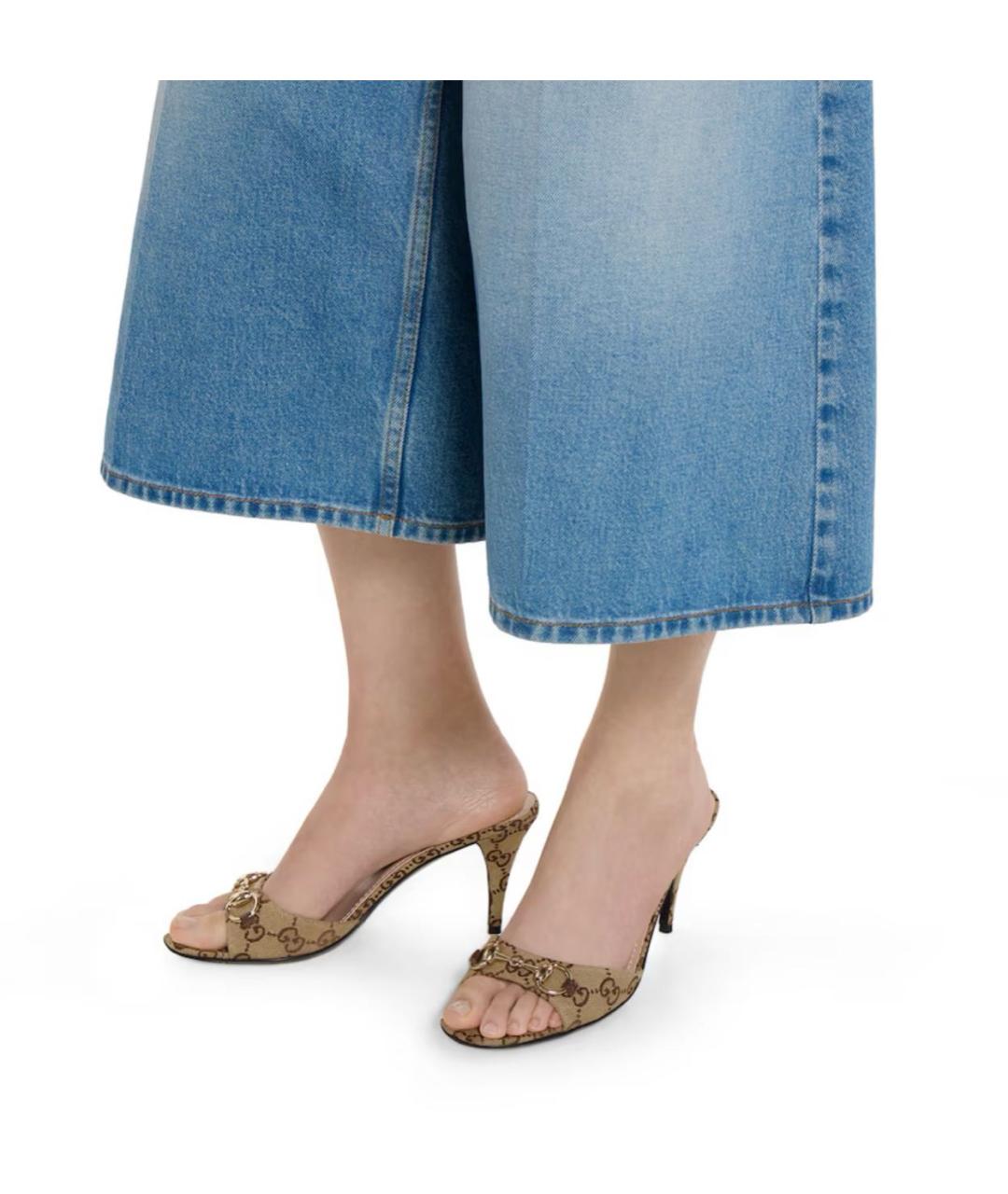 GUCCI Бежевые мюли, фото 3