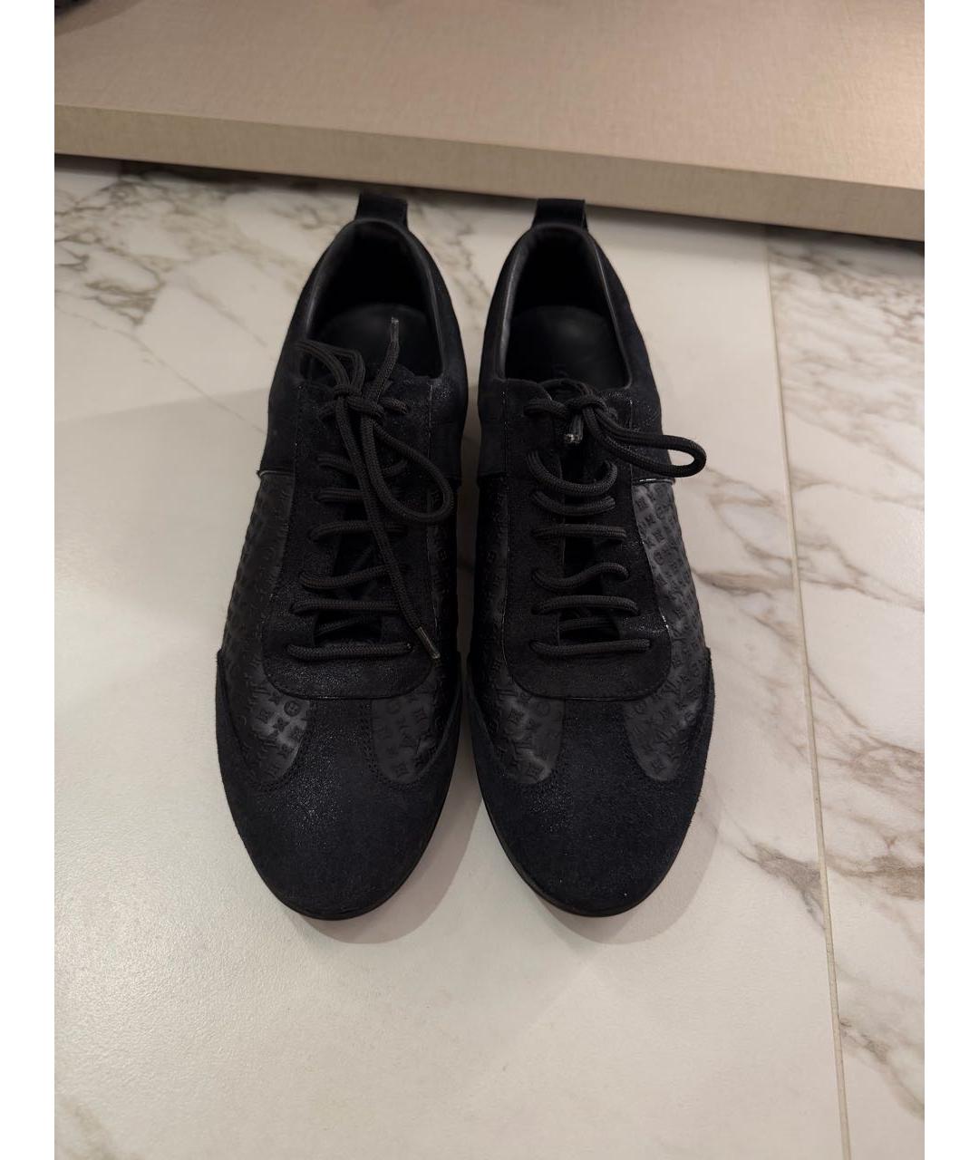 LOUIS VUITTON Черные кожаные кроссовки, фото 2