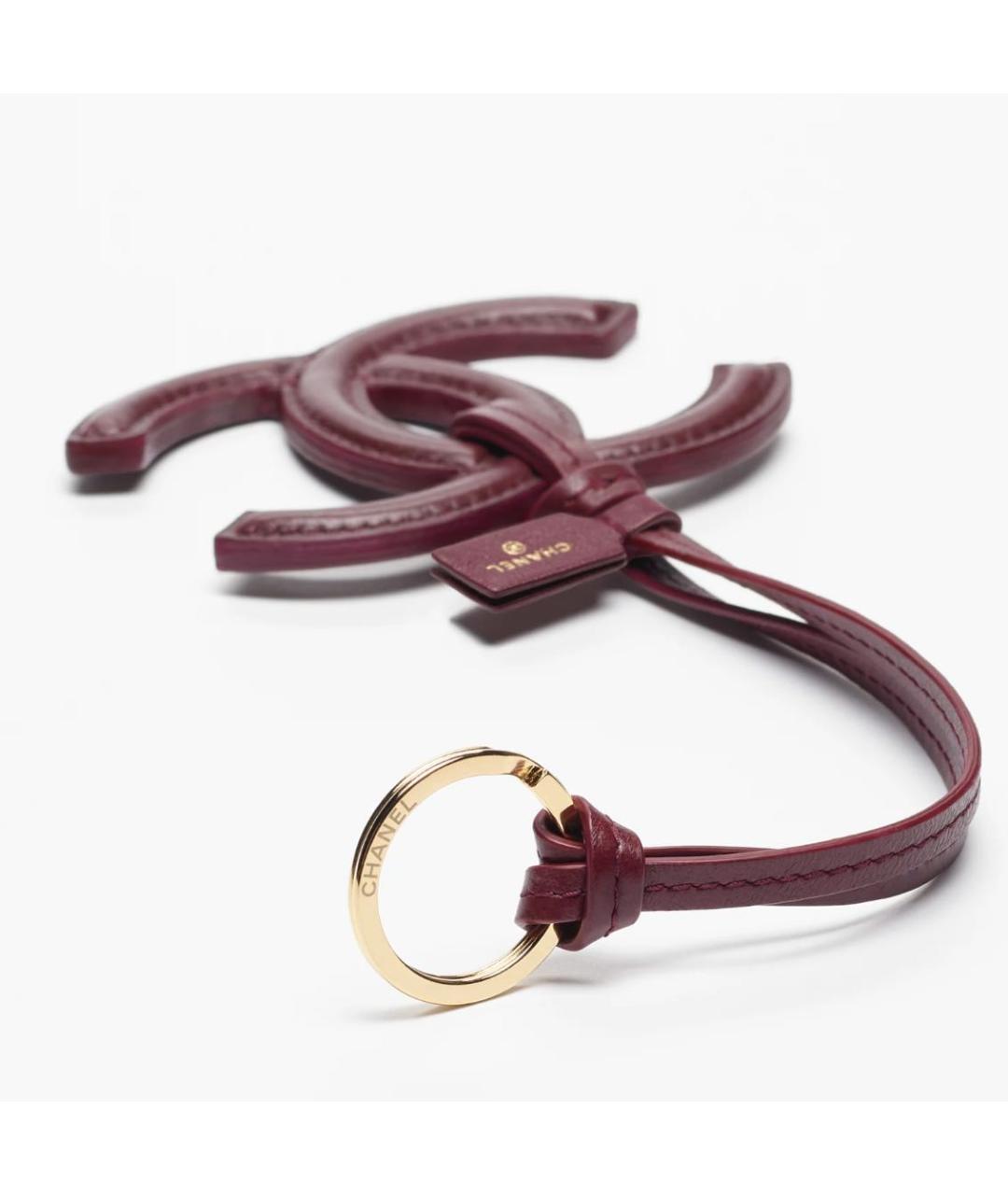 CHANEL Бордовый брелок, фото 5