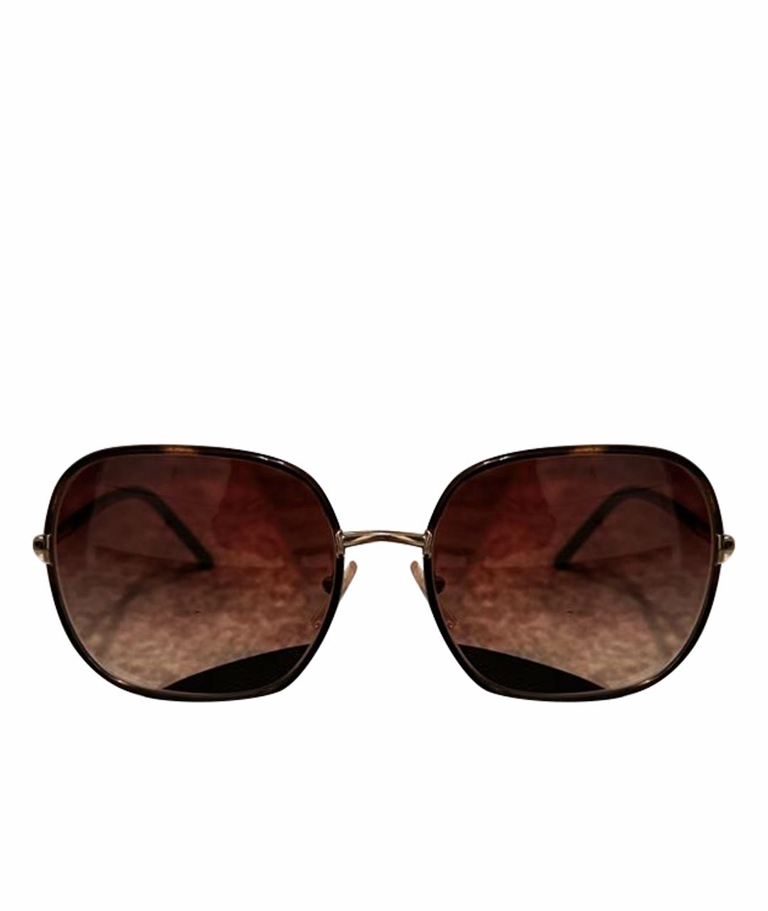 PRADA Коричневые пластиковые солнцезащитные очки, фото 1