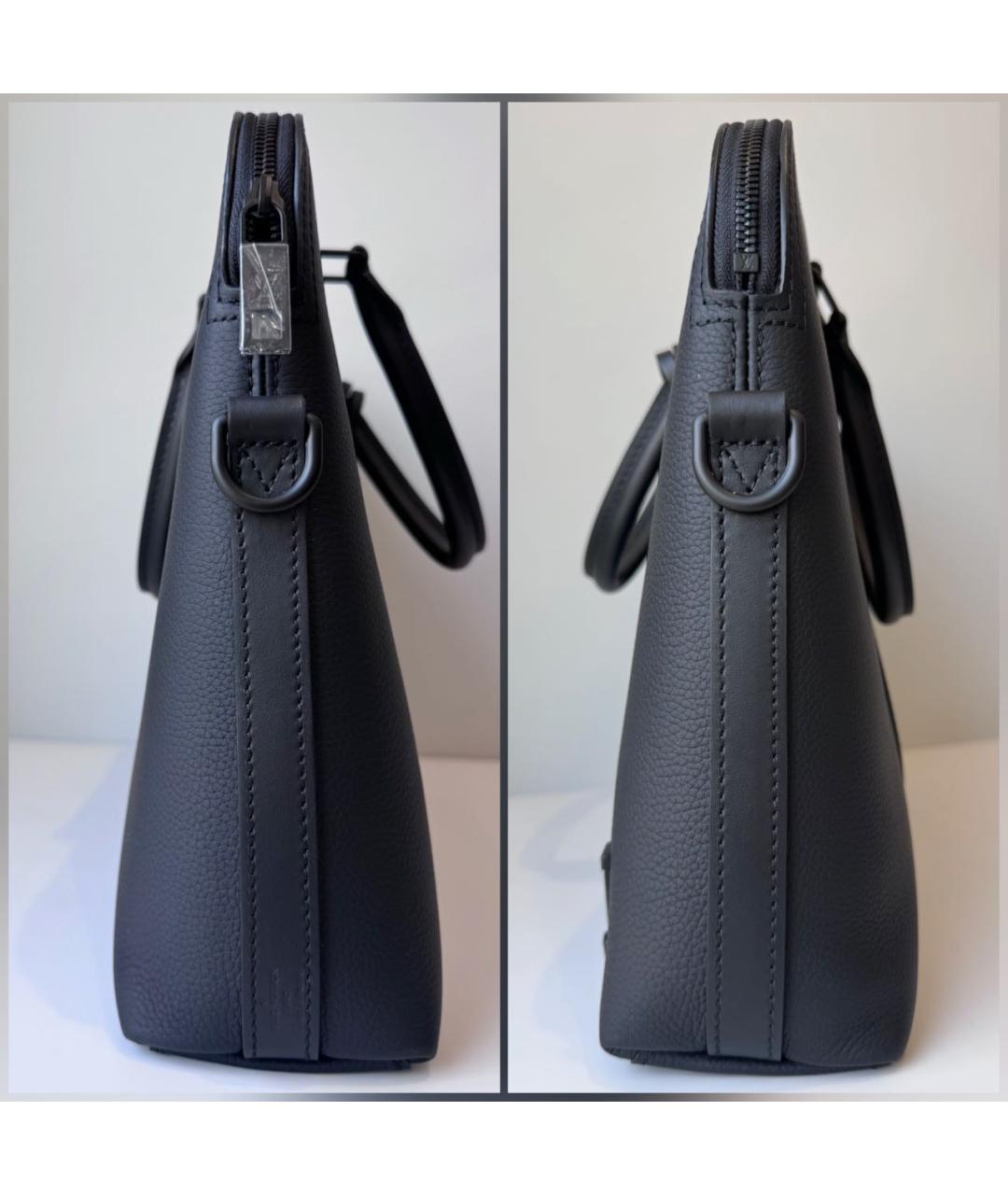 LOUIS VUITTON Черный кожаный портфель, фото 4