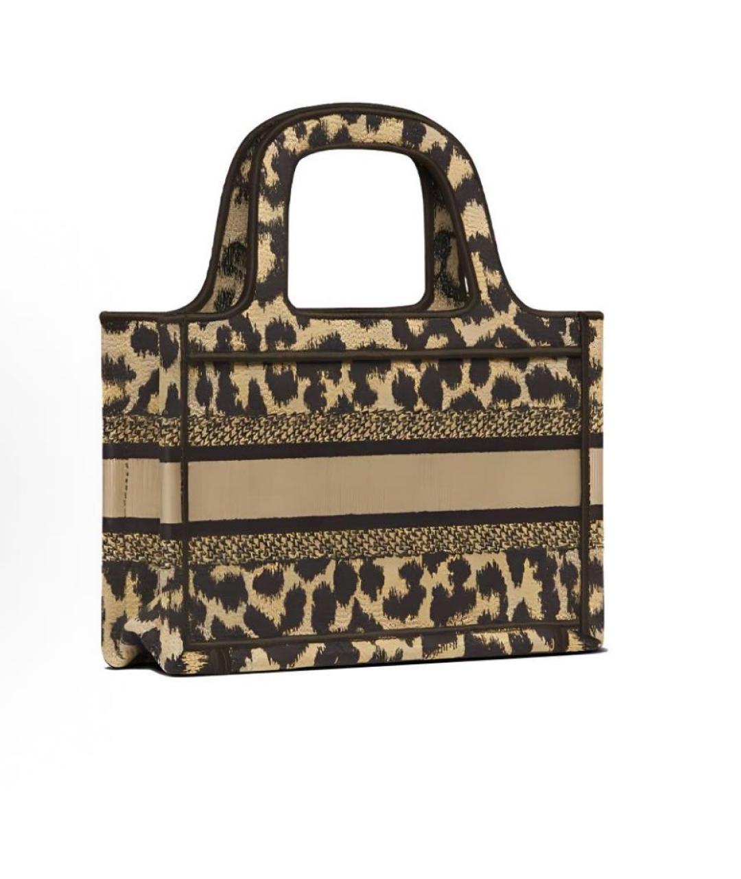 CHRISTIAN DIOR Коричневая жаккардовая сумка тоут, фото 2