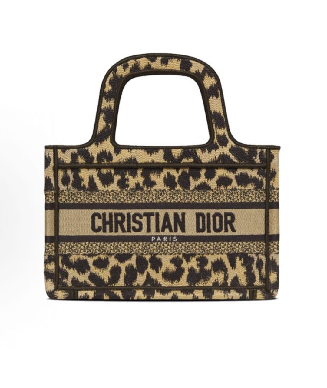 CHRISTIAN DIOR Коричневая жаккардовая сумка тоут, фото 5