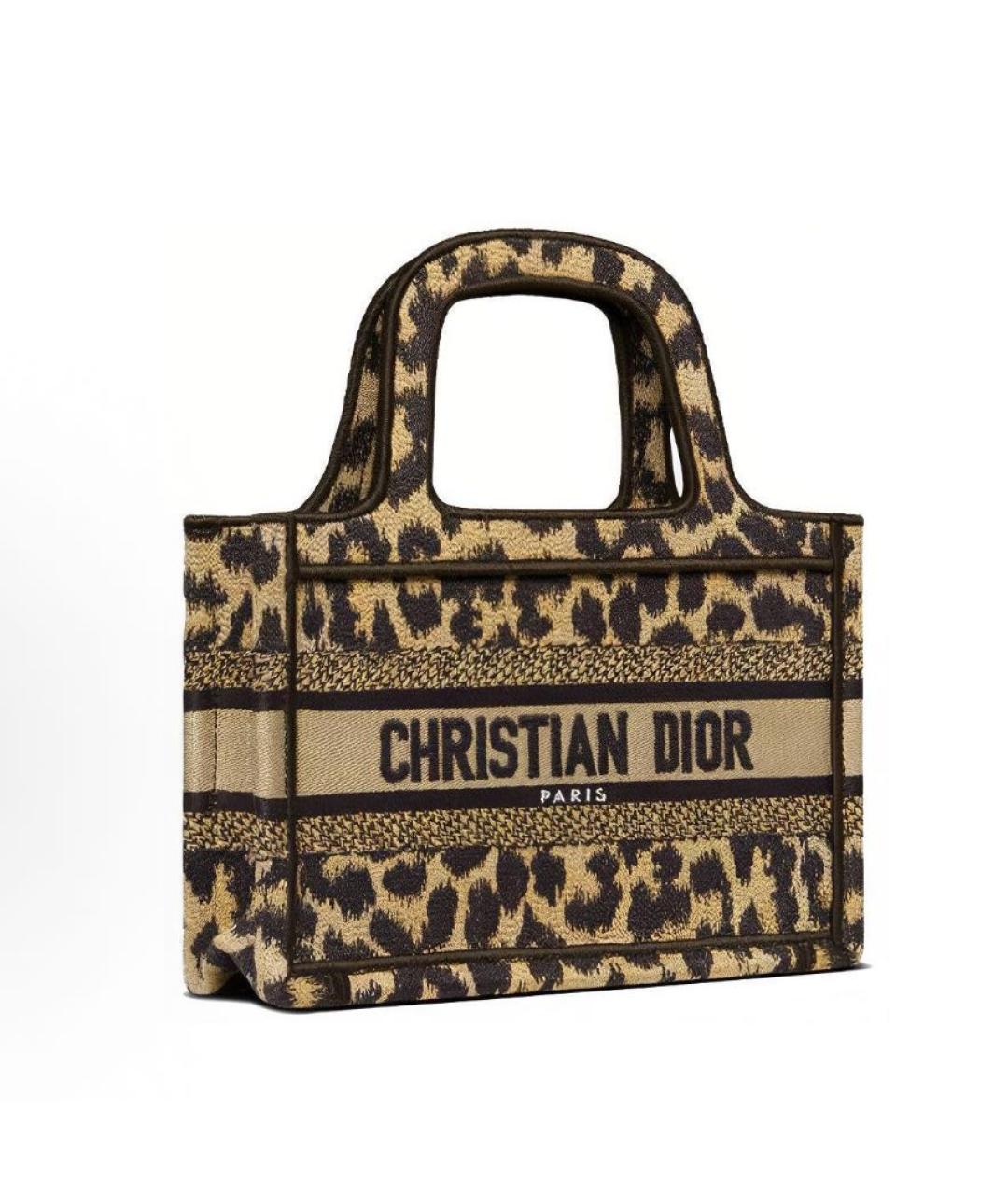 CHRISTIAN DIOR Коричневая жаккардовая сумка тоут, фото 3