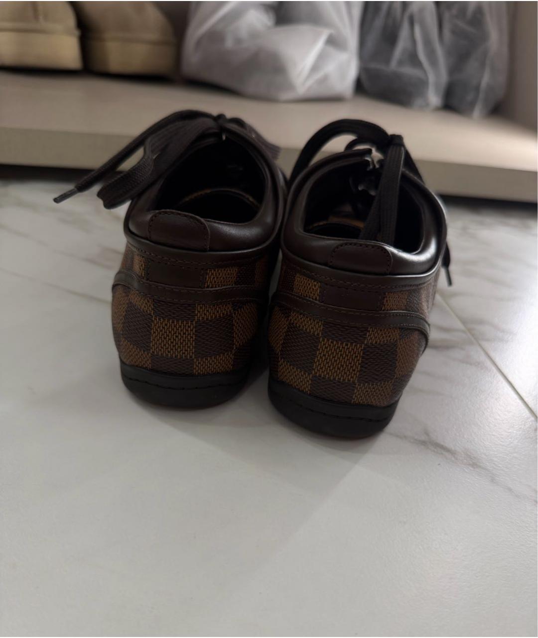 LOUIS VUITTON Коричневые кроссовки из искусственной кожи, фото 4