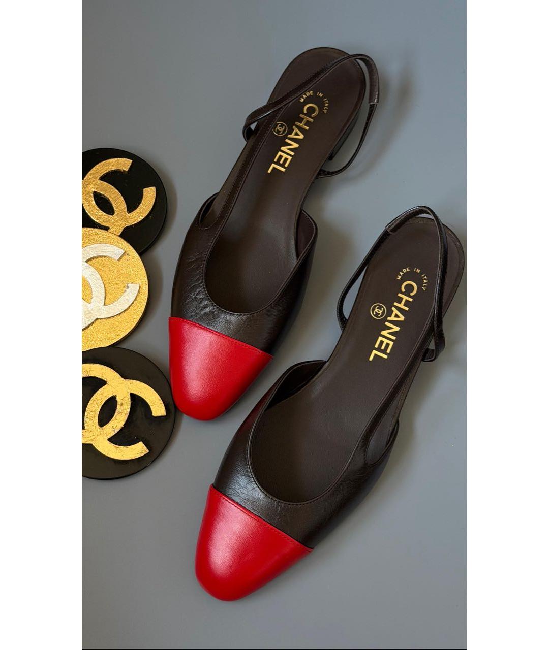 CHANEL Черные кожаные туфли, фото 4