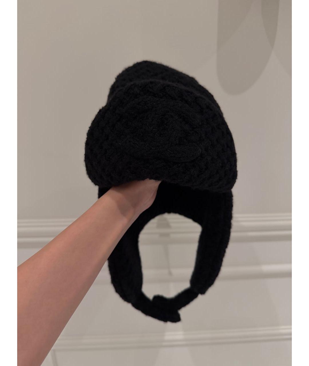 CHANEL Черная кашемировая шапка, фото 3