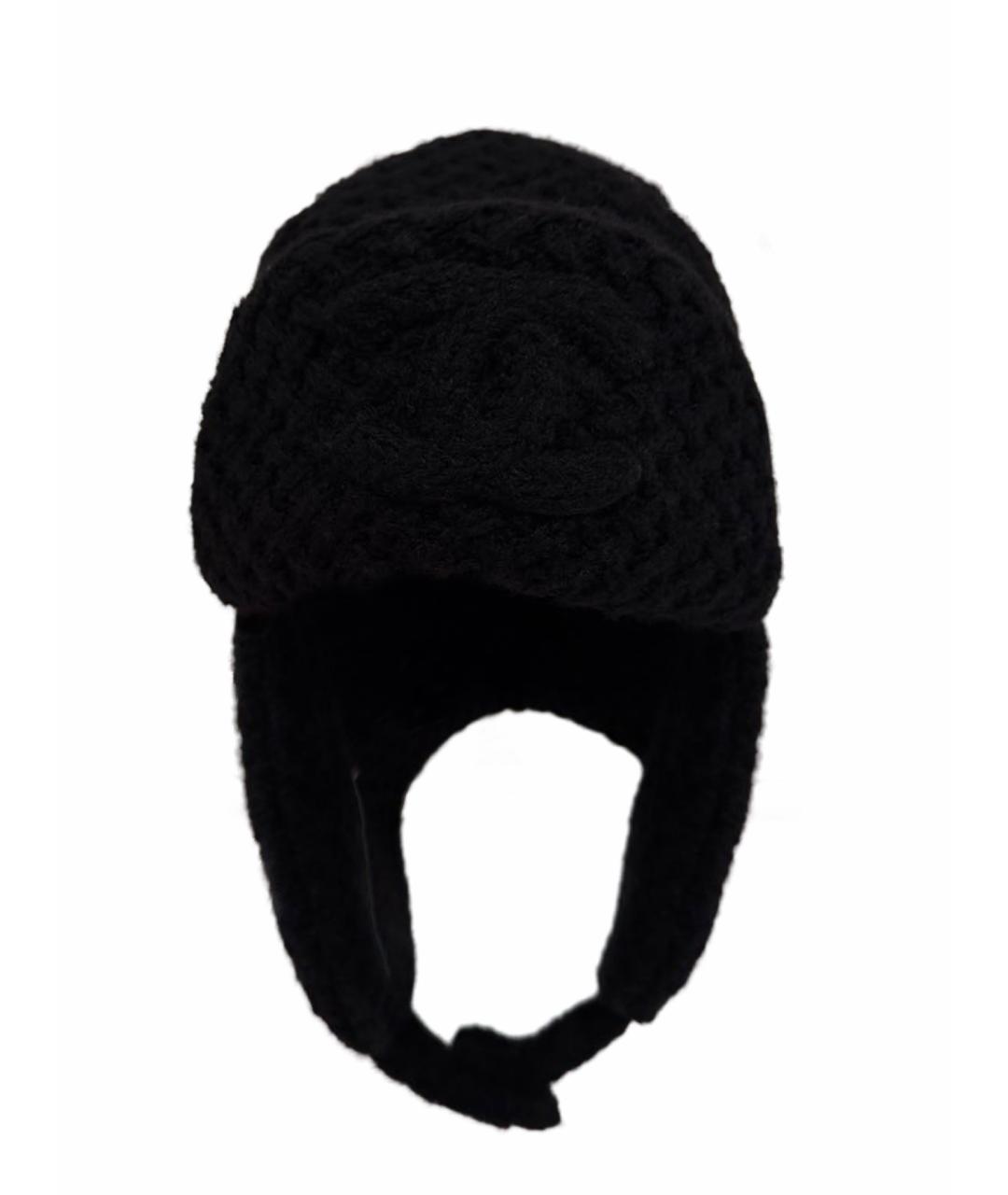 CHANEL Черная кашемировая шапка, фото 1