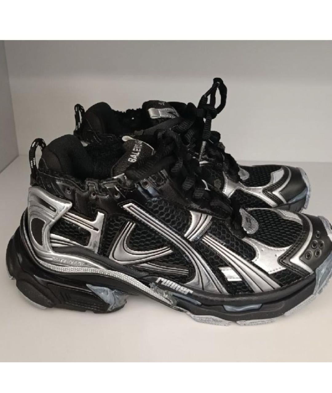 BALENCIAGA Черные текстильные кроссовки, фото 5