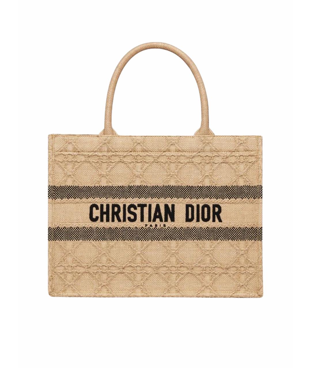 CHRISTIAN DIOR Бежевая жаккардовая сумка тоут, фото 1