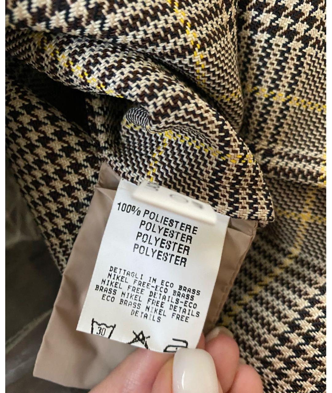 FABIANA FILIPPI Бежевый полиэстеровый тренч/плащ, фото 7