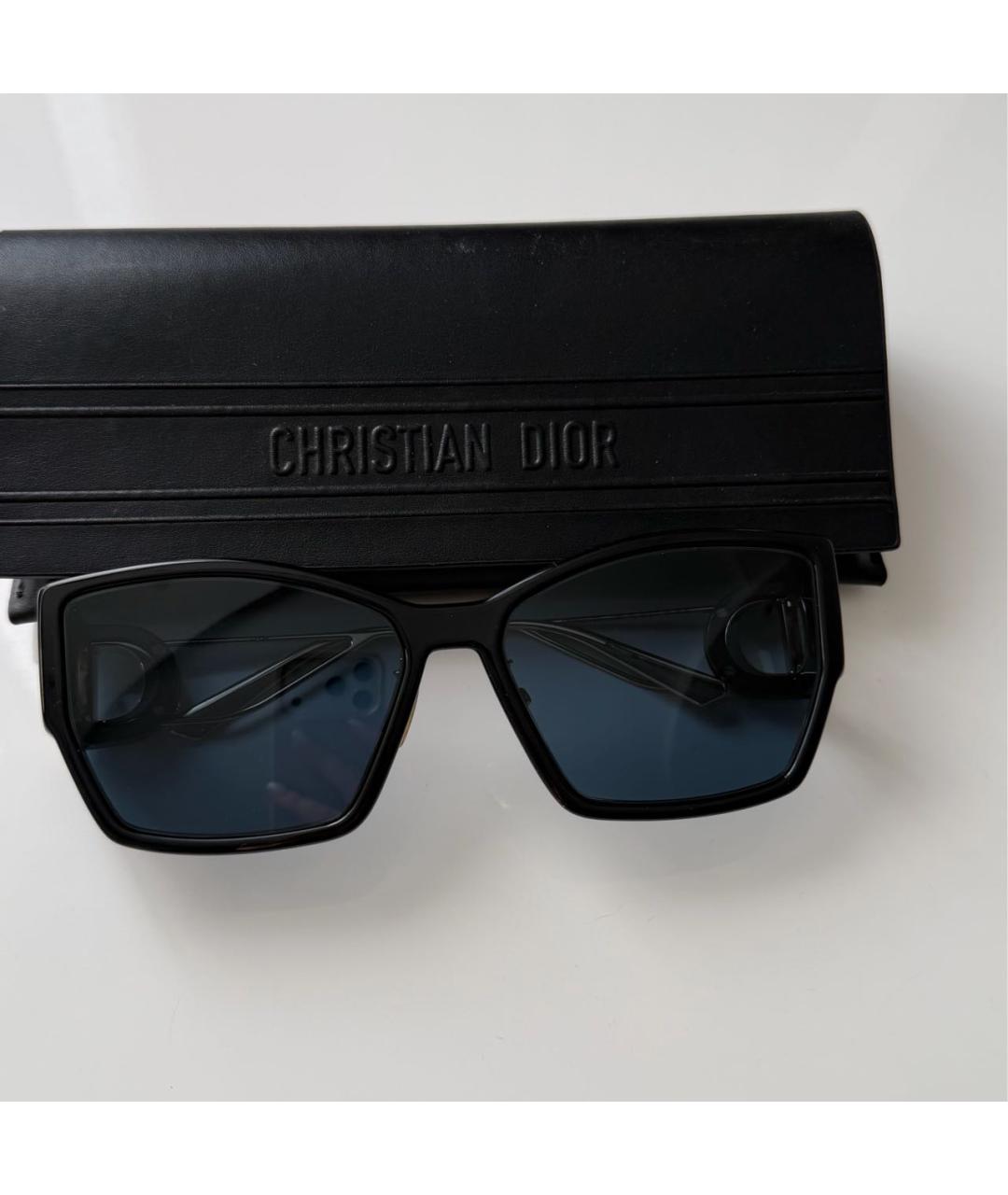 CHRISTIAN DIOR Черные пластиковые солнцезащитные очки, фото 4